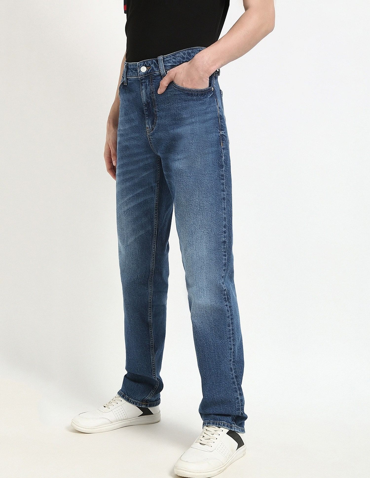 Tommy Hilfiger Mid-Wash Slim-Fit Mid-Rise Jeans
