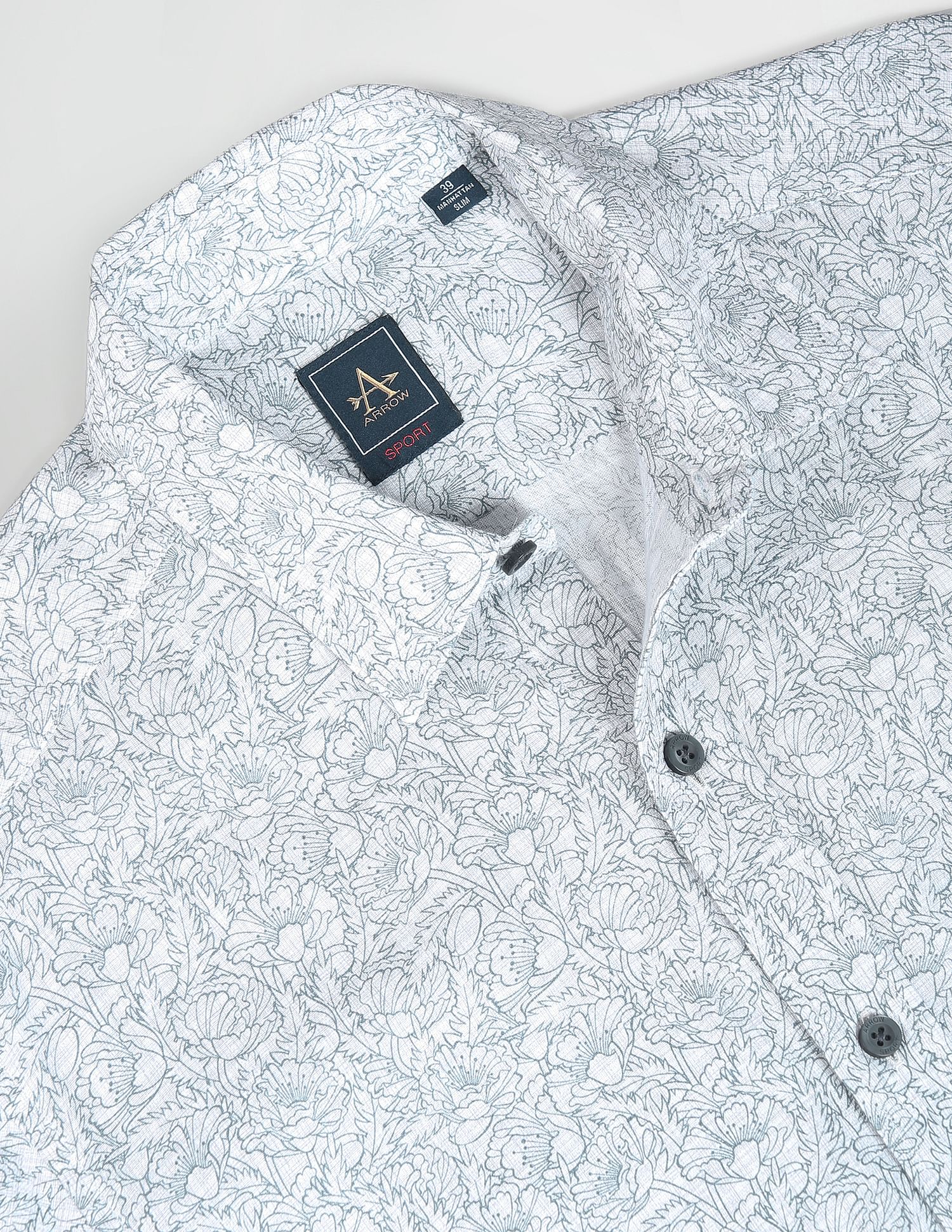 Arrow Sports Spread Collar Floral Print Shirt
