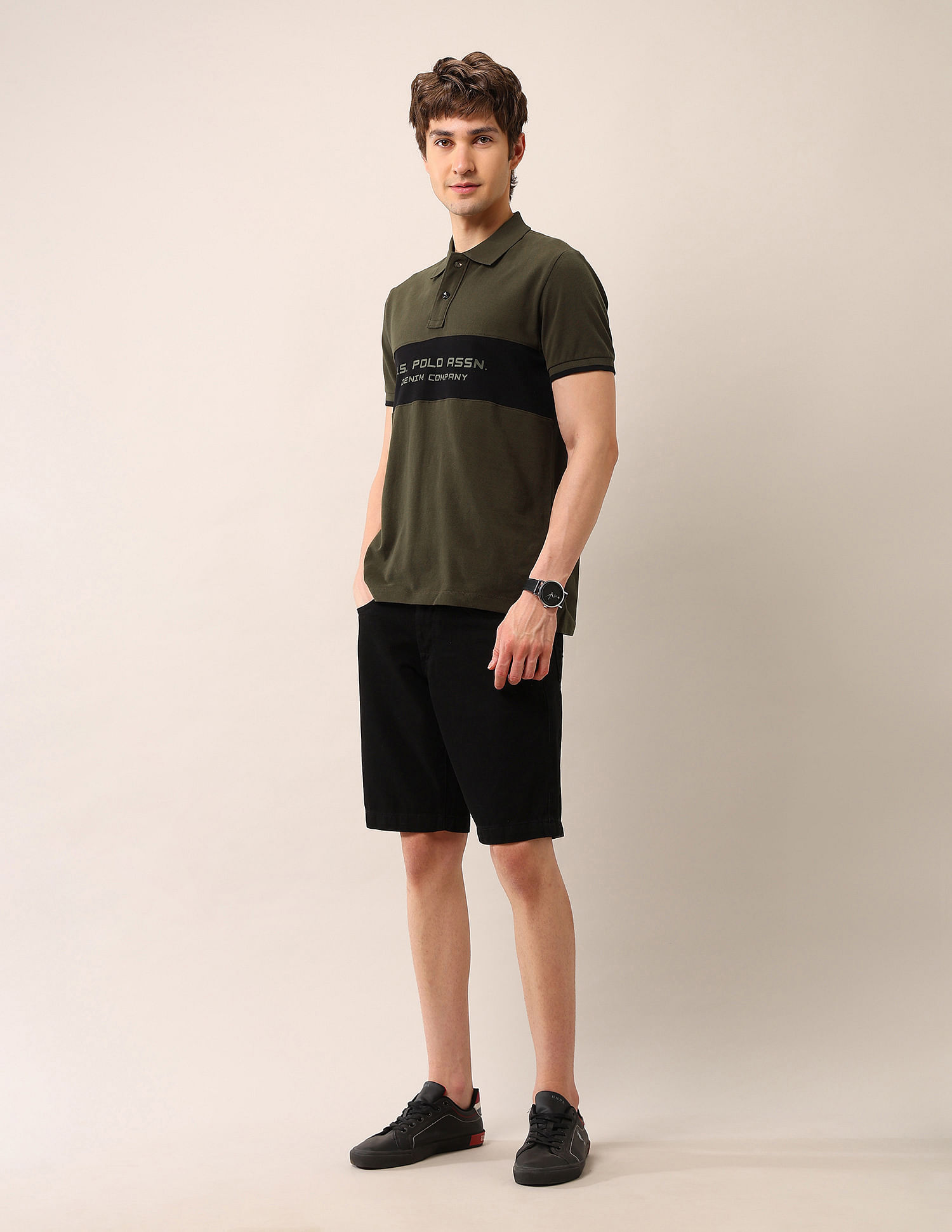 U.S. Polo Assn. Denim Co. Brand Printed Pure Cotton Polo Shirt