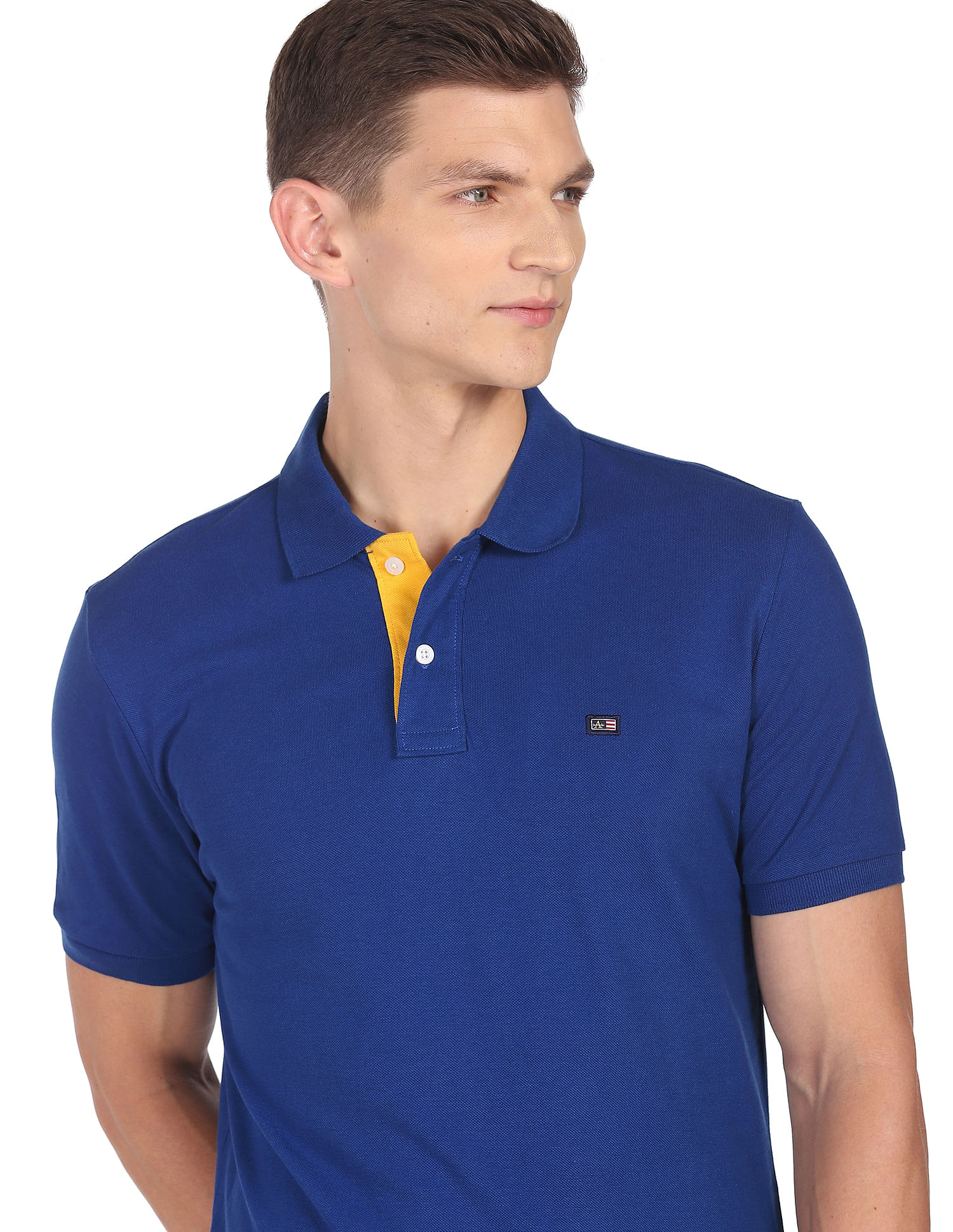 Arrow Sports Ribbed Collar Solid Cotton Polo Shirt