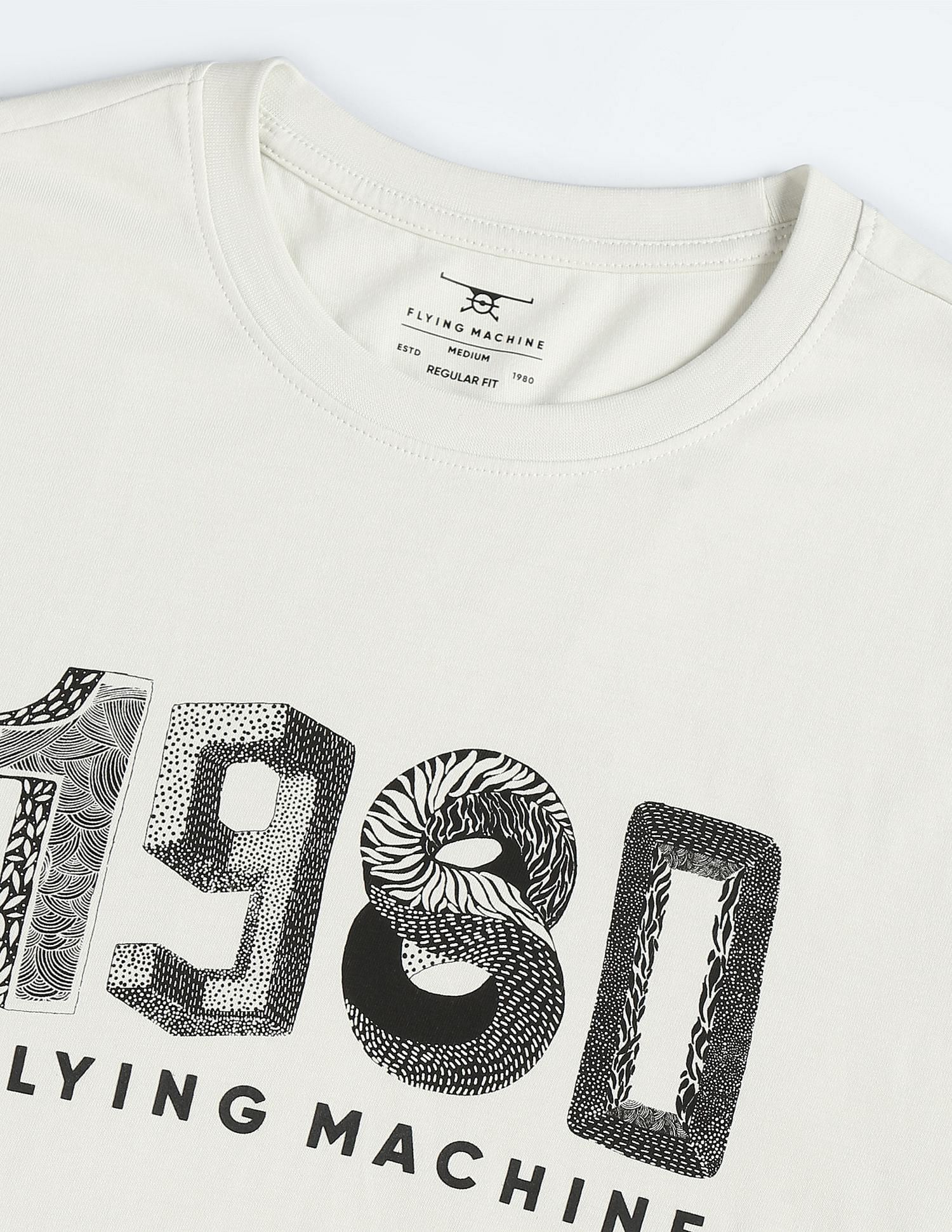 Flying Machine Typographic Brand Print Cotton T-Shirt