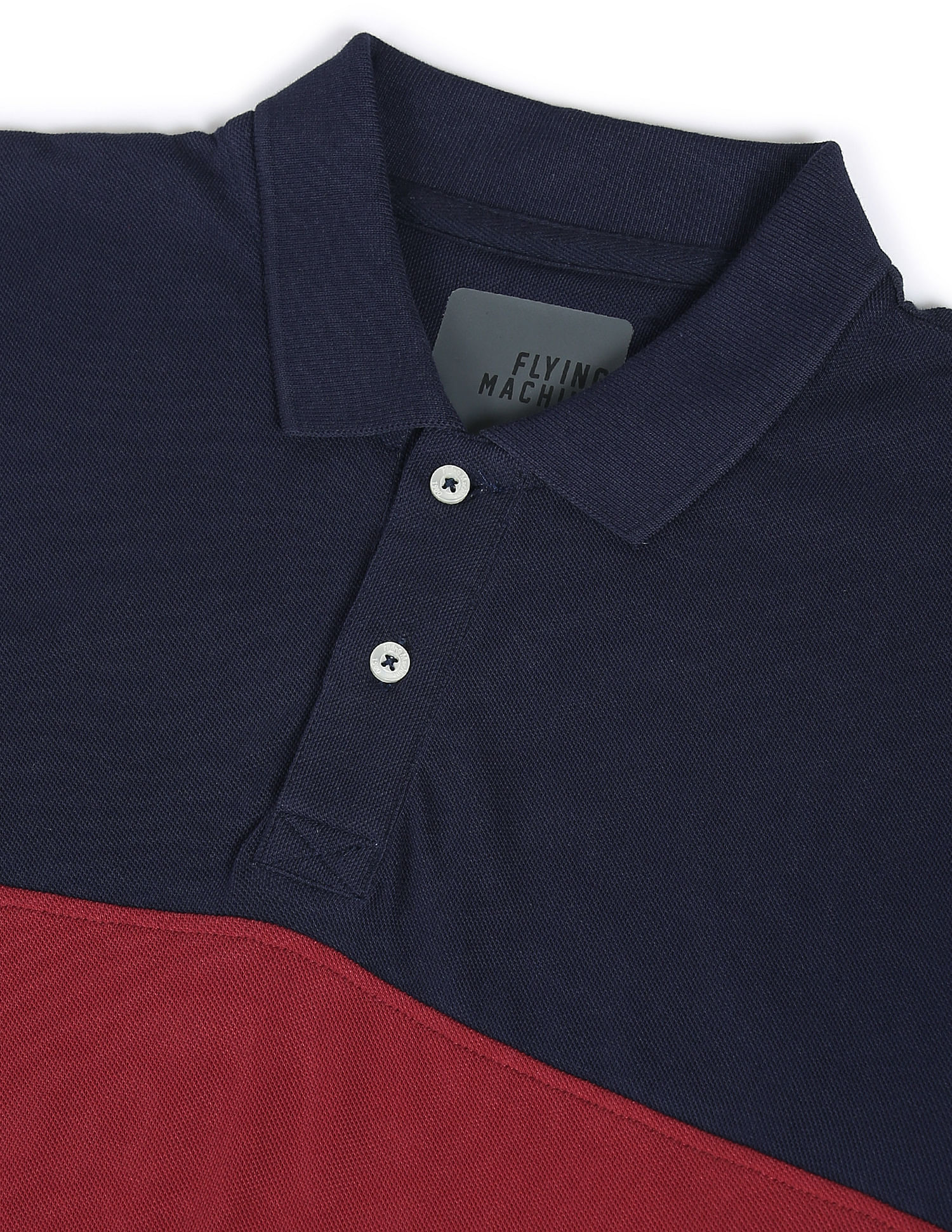 Flying Machine Cotton Pique Colour Block Polo Shirt
