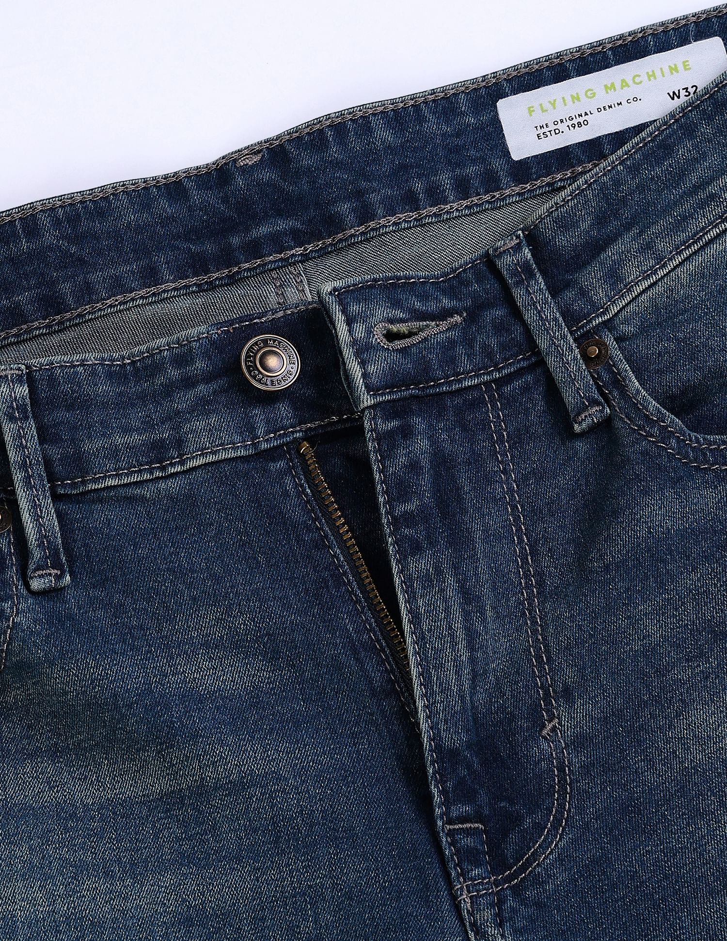 Flying Machine Freddie Slim Straight Fit Stone Wash Jeans