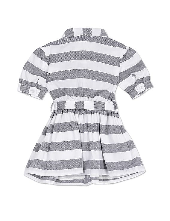 U.S. Polo Assn. Kids Horizontal Stripe Flared Dress