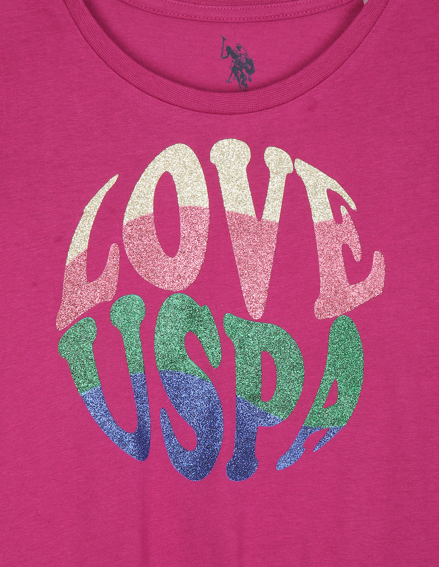 U.S. Polo Assn. Kids Girls Tie Up Cotton T-Shirt