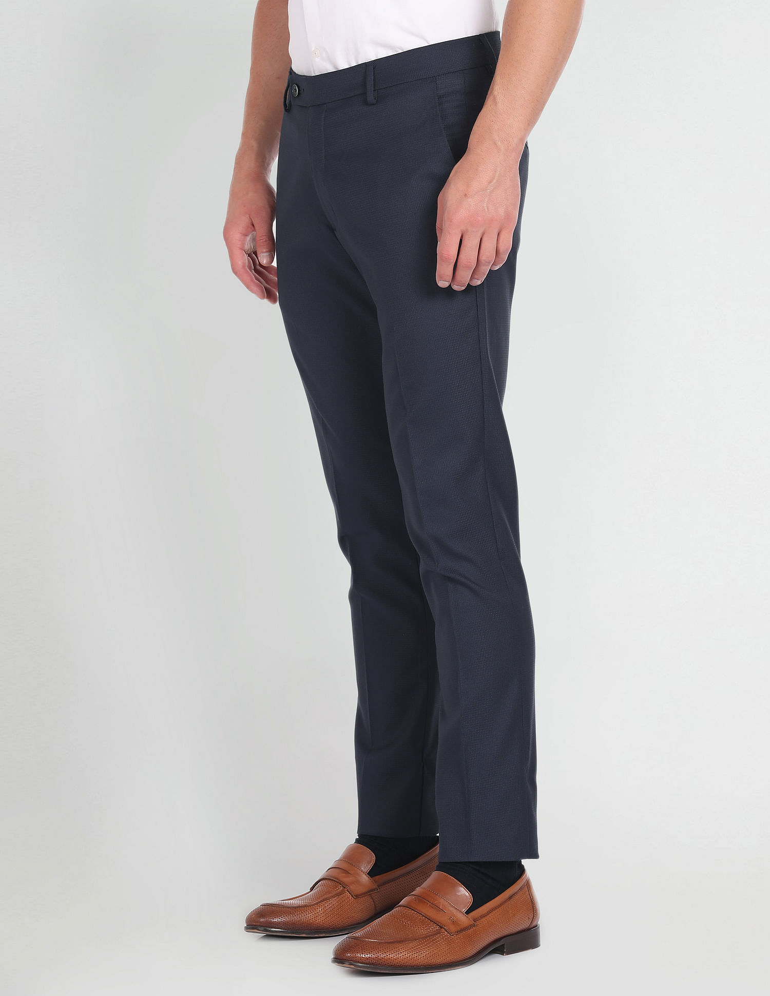 Arrow Jackson Super Slim Fit Dobby Formal Trousers