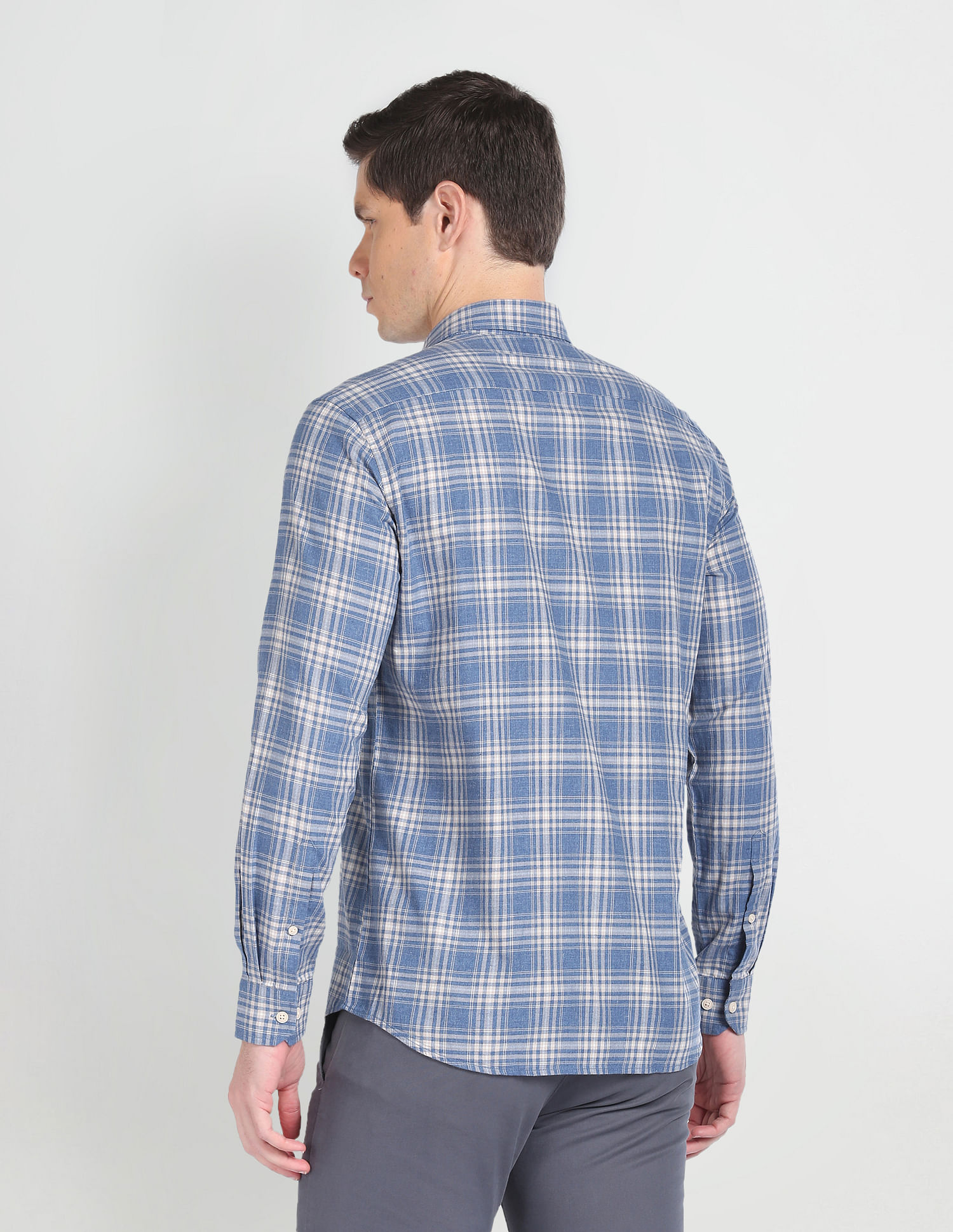 Arrow Sports Spread Collar Tartan Check Shirt