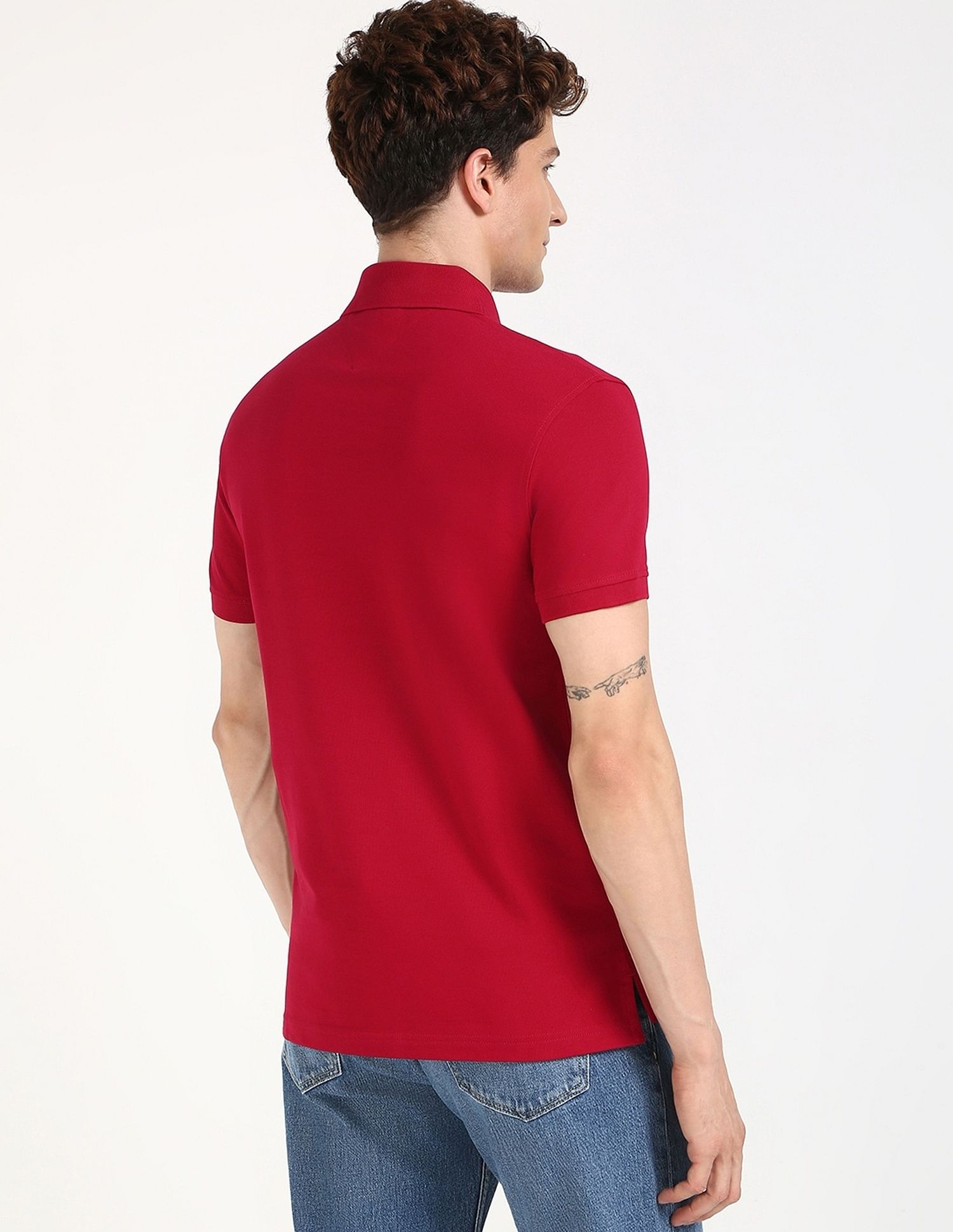 Tommy Hilfiger Solid Slim-Fit Cotton Polo Shirt