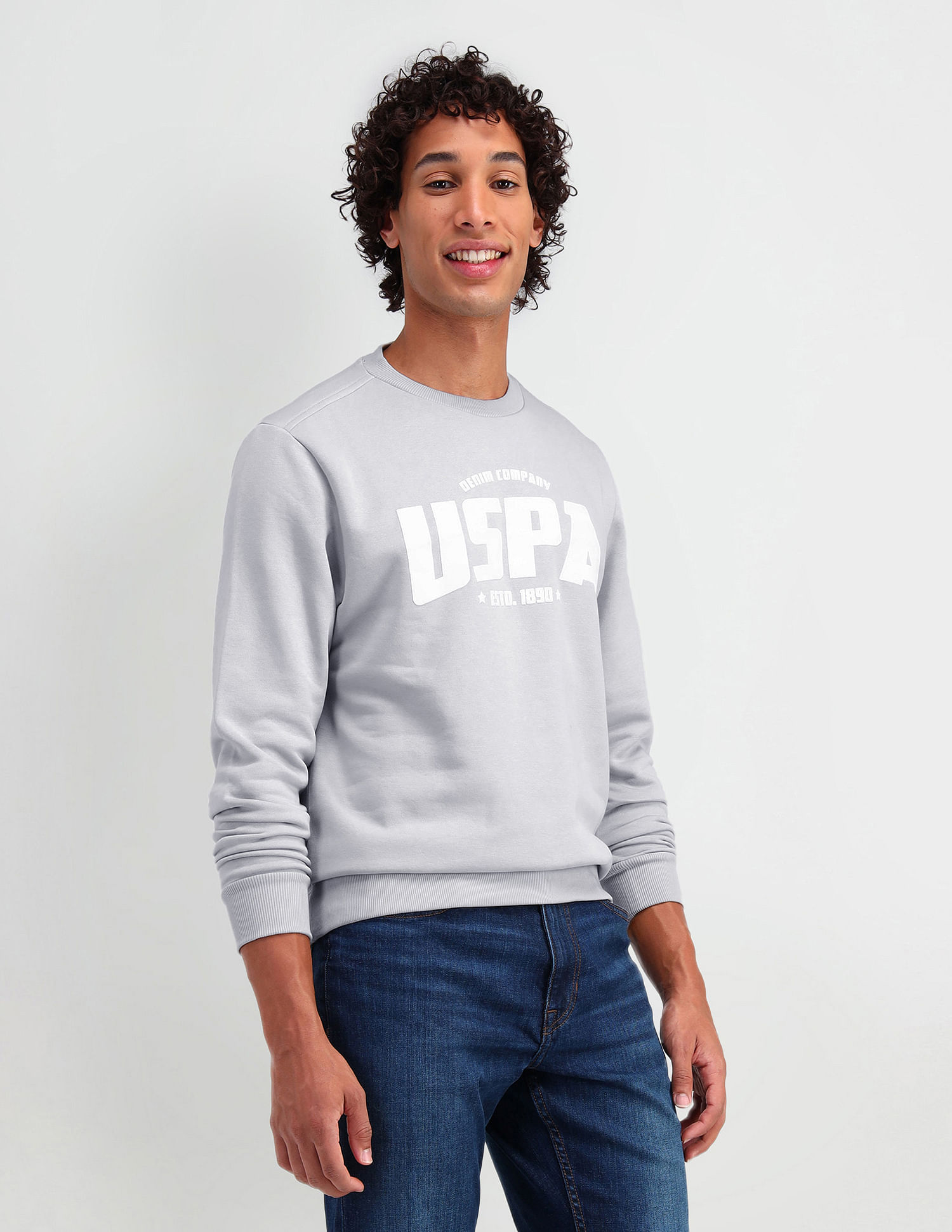 U.S. Polo Assn. Denim Co. Crew Neck Brand Printed Sweatshirt