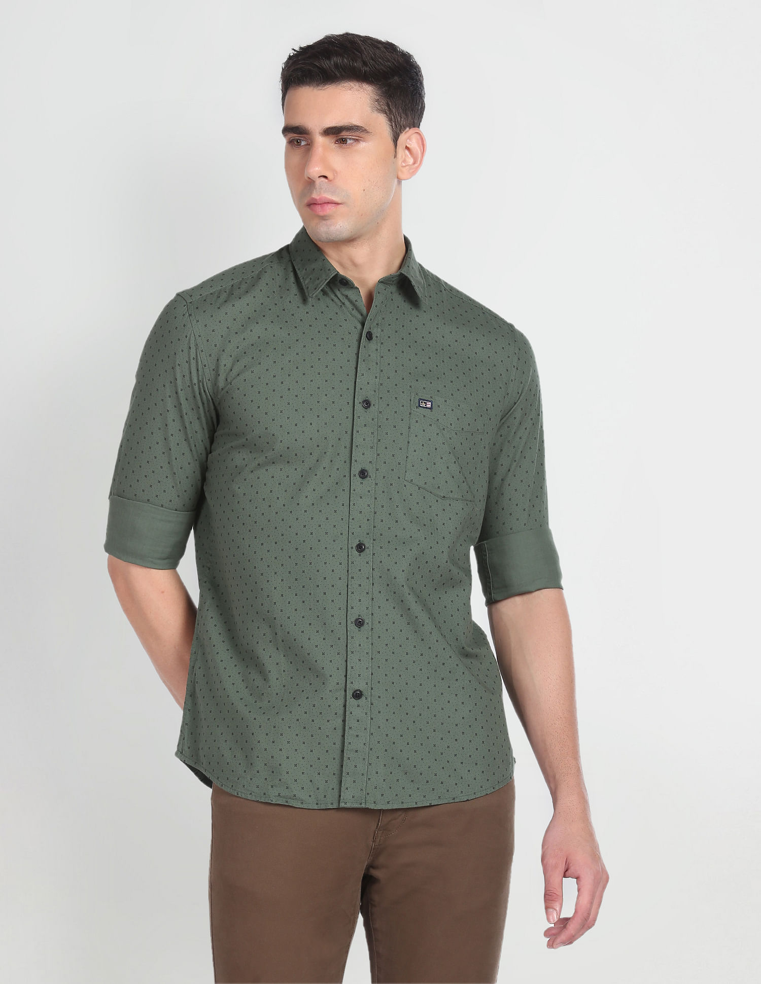 Arrow Sports Floral Print Cotton Casual Shirt