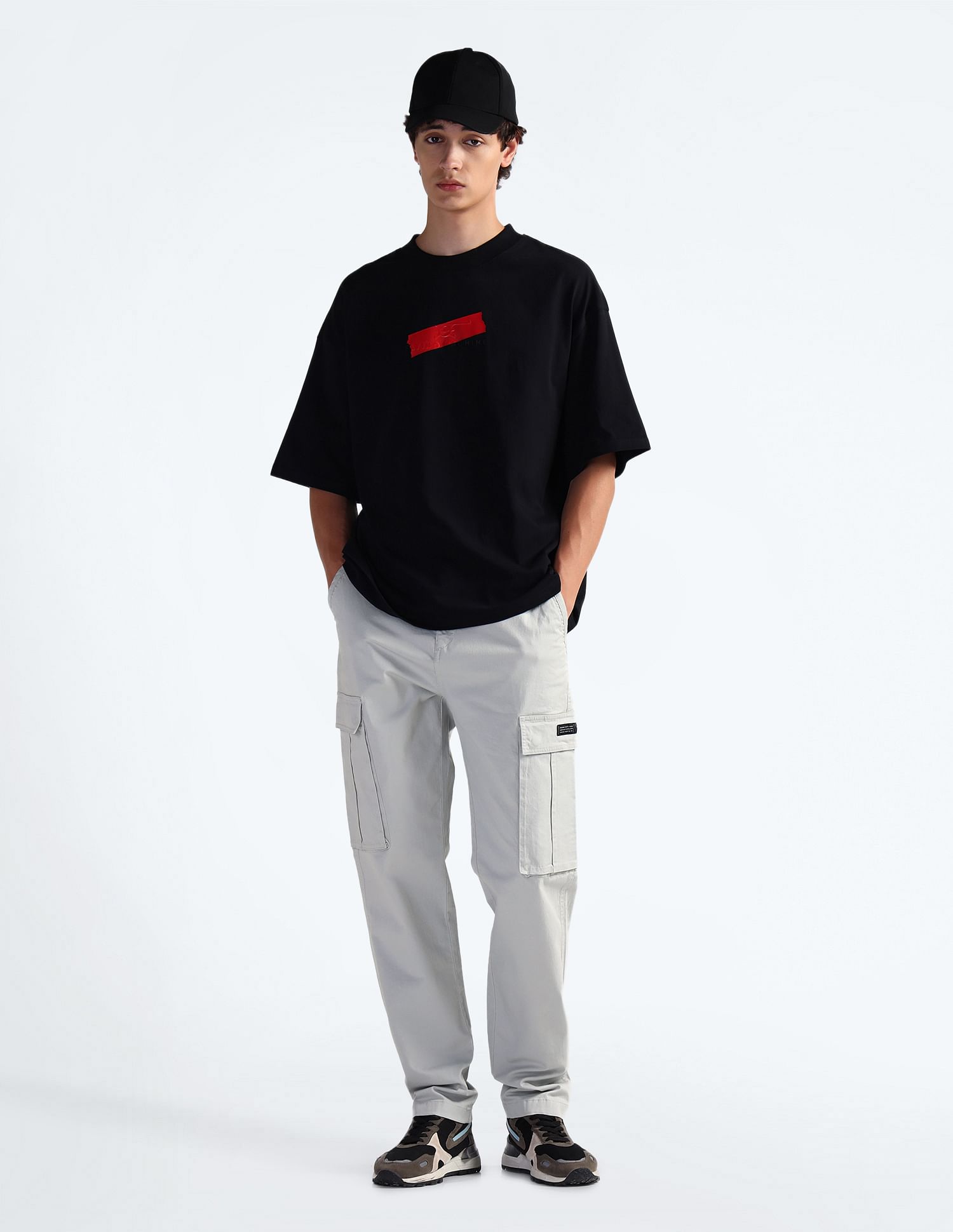 Flying Machine Solid Twill Cargo Pants