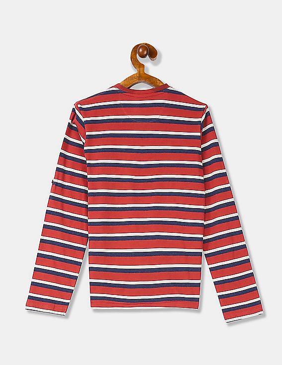 U.S. Polo Assn. Kids Boys Striped Henley T-Shirt