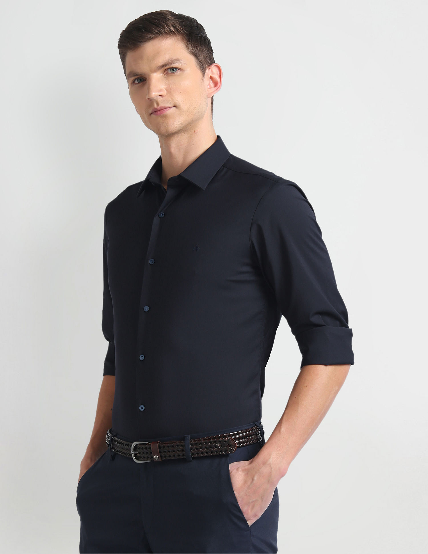 Arrow Newyork Brooklyn Super Slim Solid Shirt