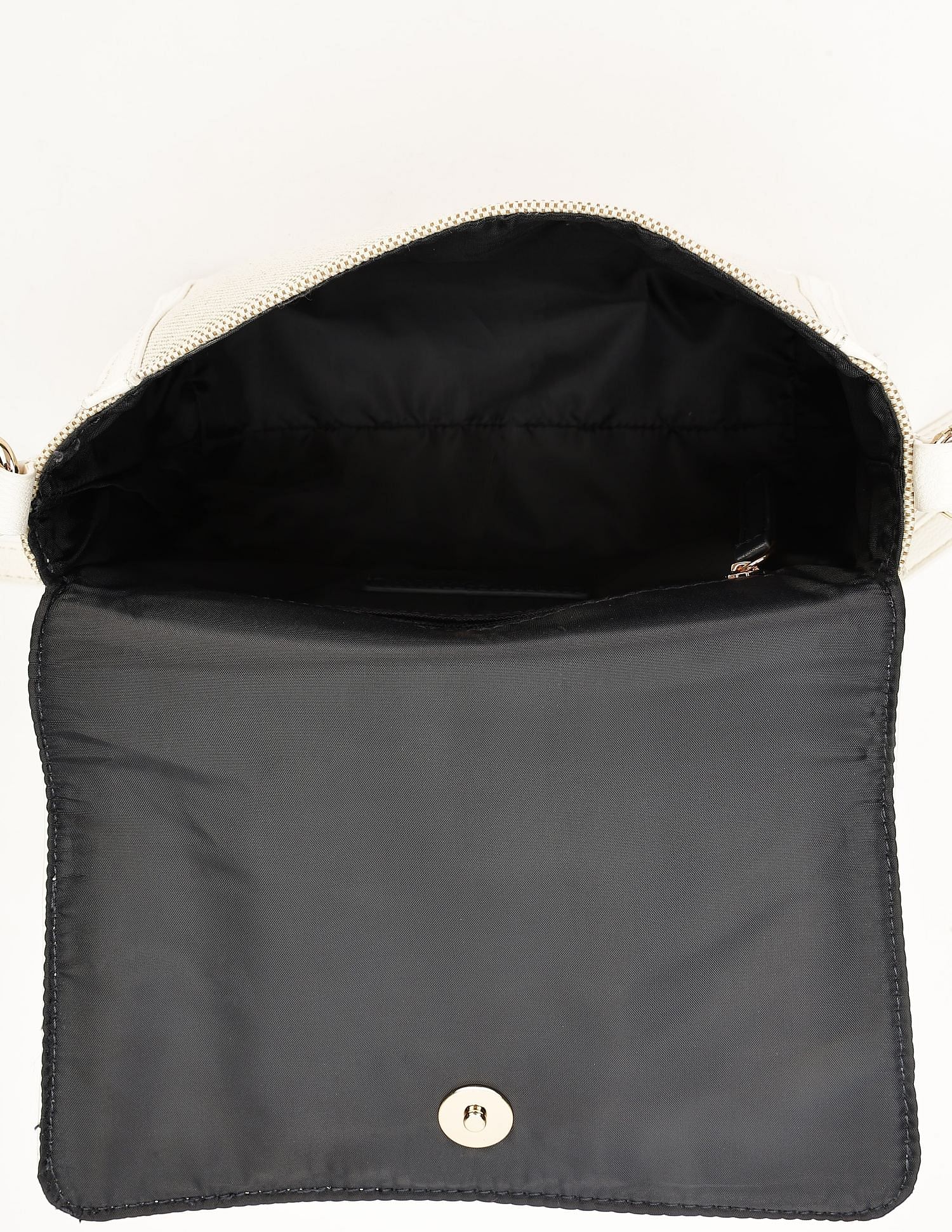 Tommy Hilfiger Solid White Polyester Sling Bags