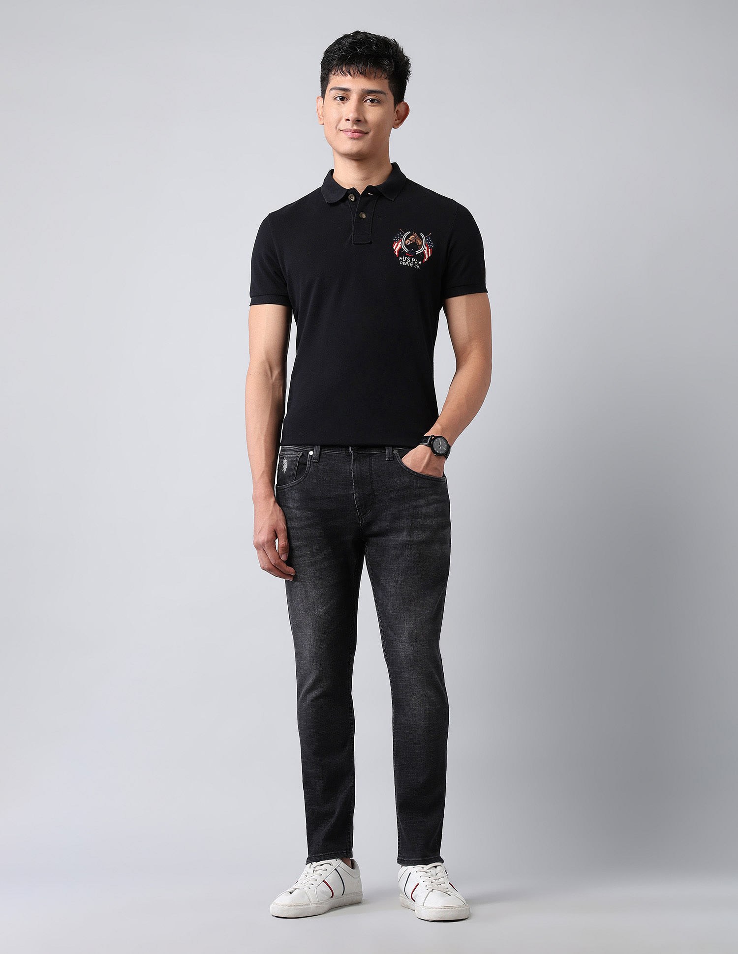 U.S. Polo Assn. Denim Co. Henry Tapered Fit  Black Jeans
