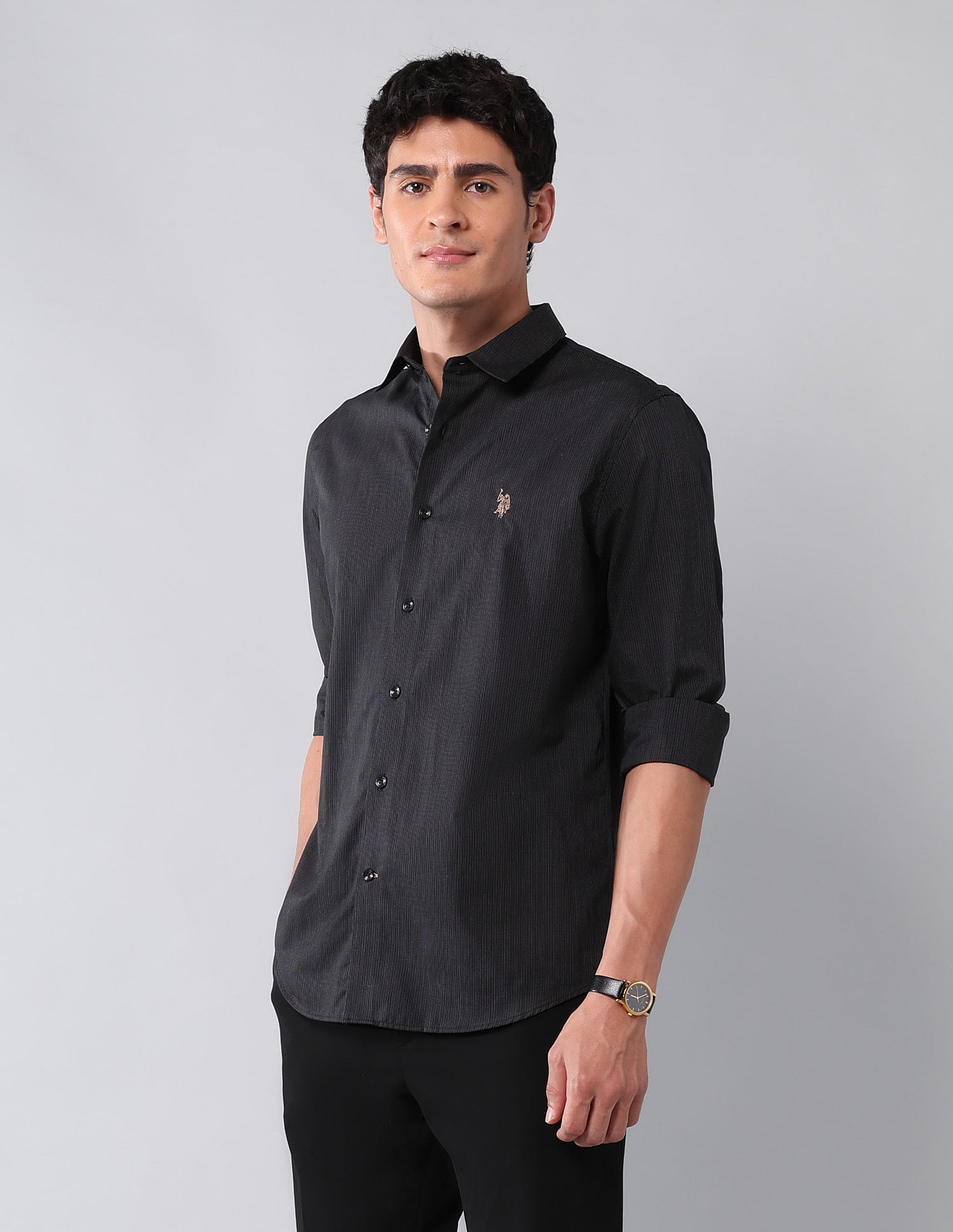 U.S. Polo Assn. Denim Co. Pinstriped Pure Cotton Shirt