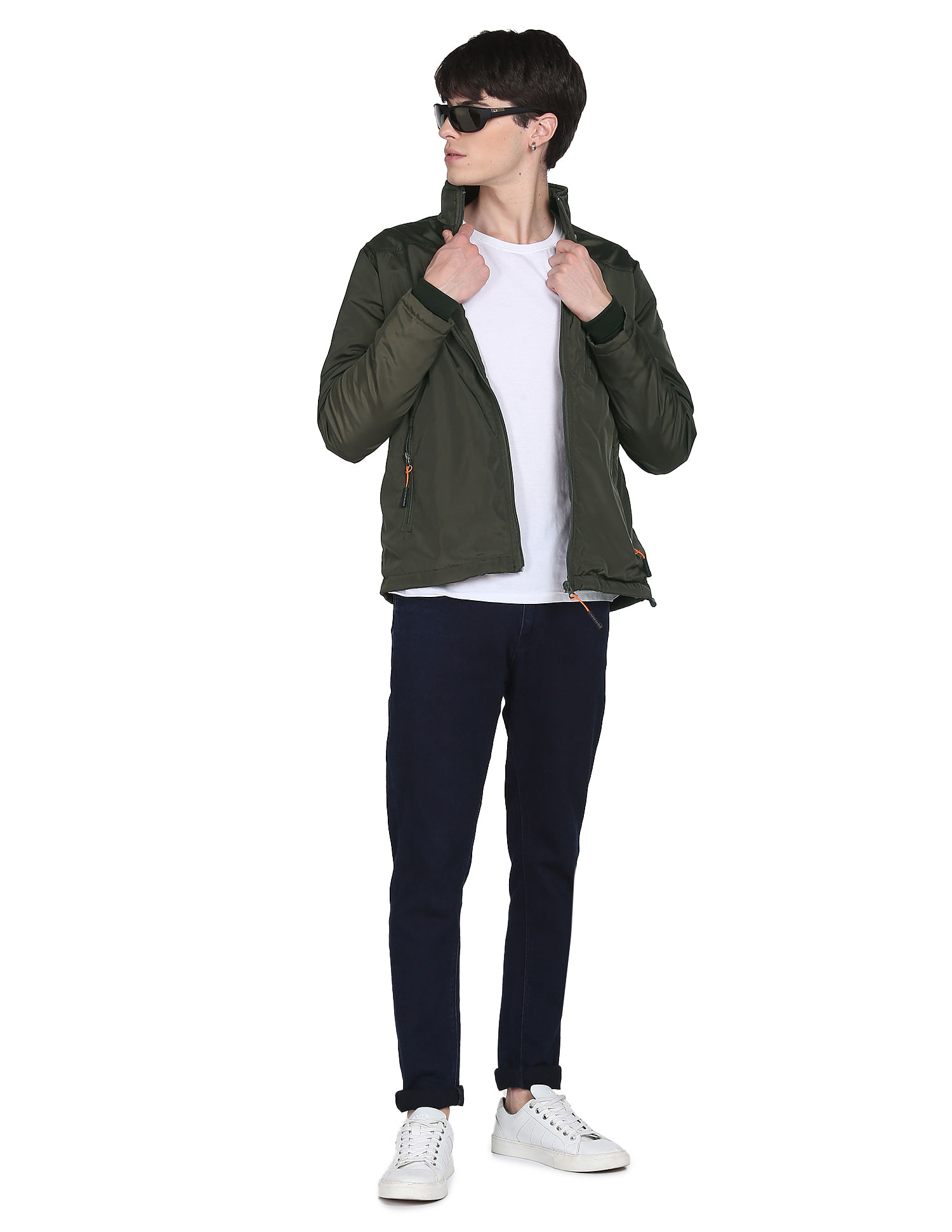 Flying Machine High Neck Panel Solid Jacket