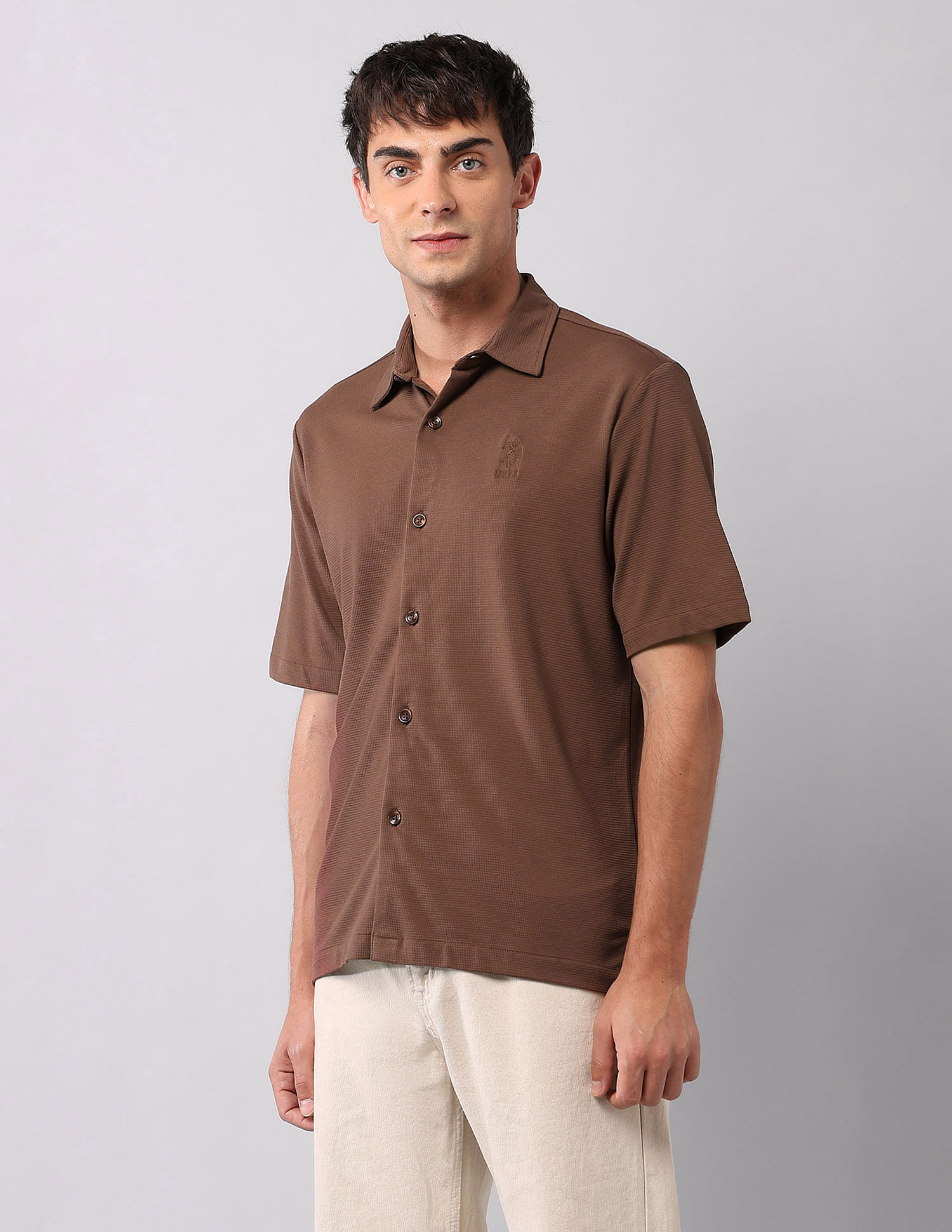 U.S. Polo Assn. Denim Co. Relaxed Fit Knitted Pure Cotton Shirt