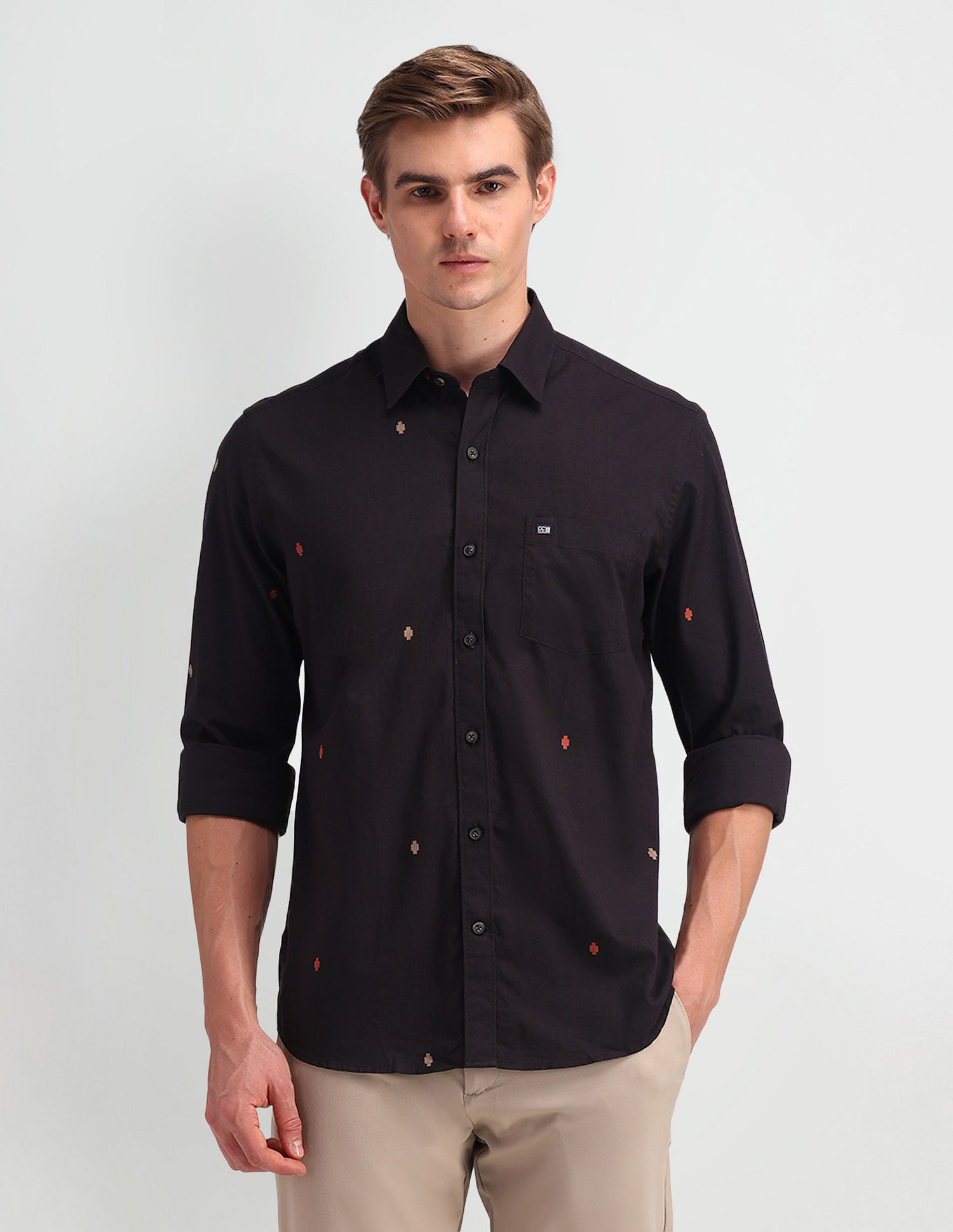 Arrow Sport Manhattan Slim Fit Geometric Print Shirt