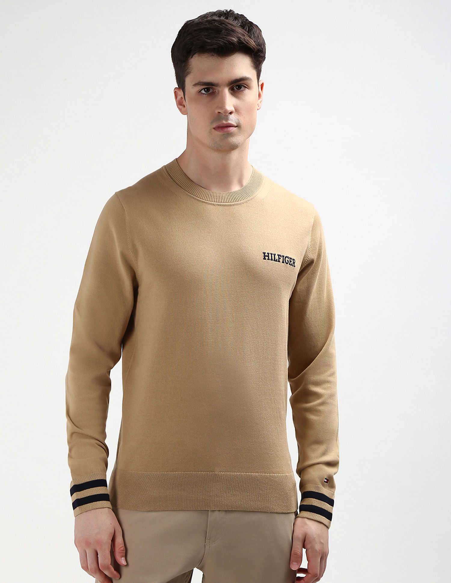 Tommy Hilfiger Embroidered Monotype Cotton Sweater