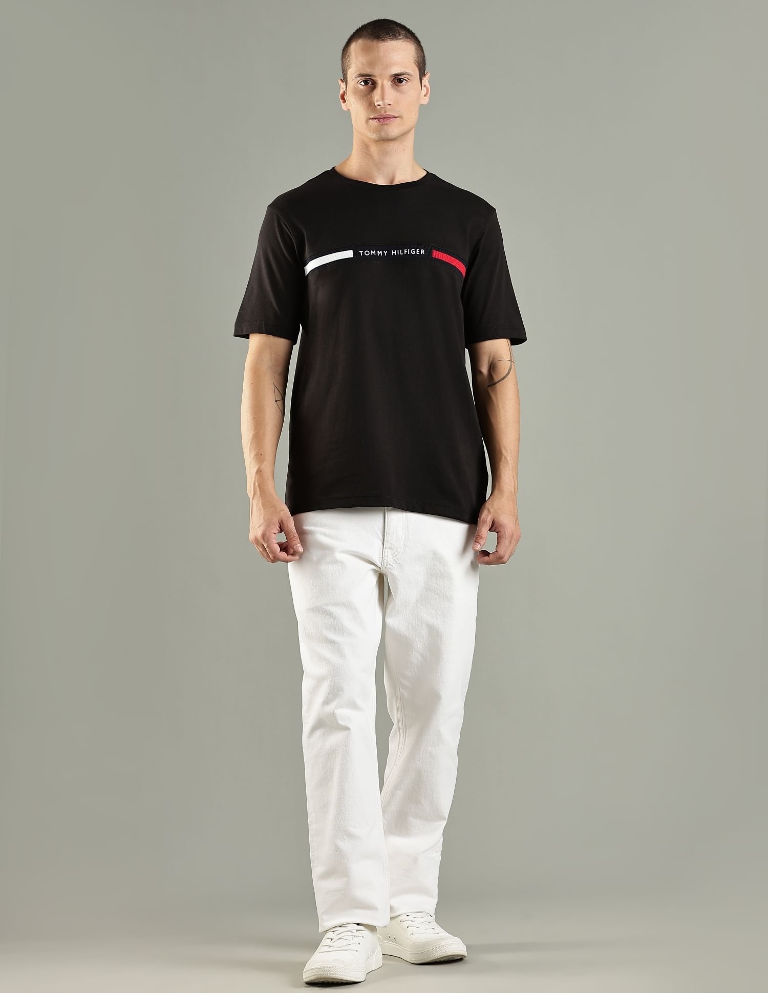 Tommy Hilfiger Embroidered Logo Regular Fit Cotton T-Shirt