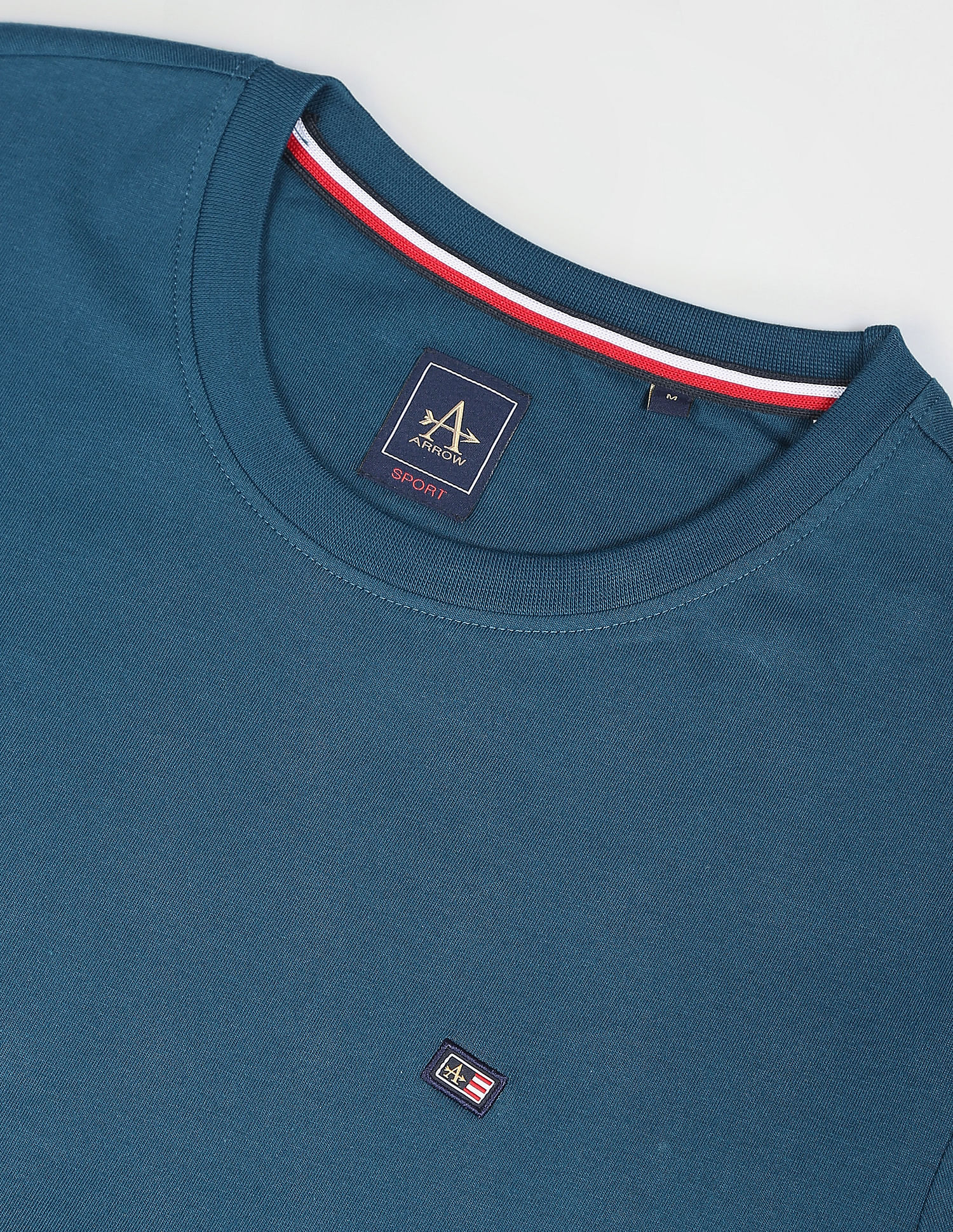 Arrow Sports Solid Crew Neck Cotton T-Shirt