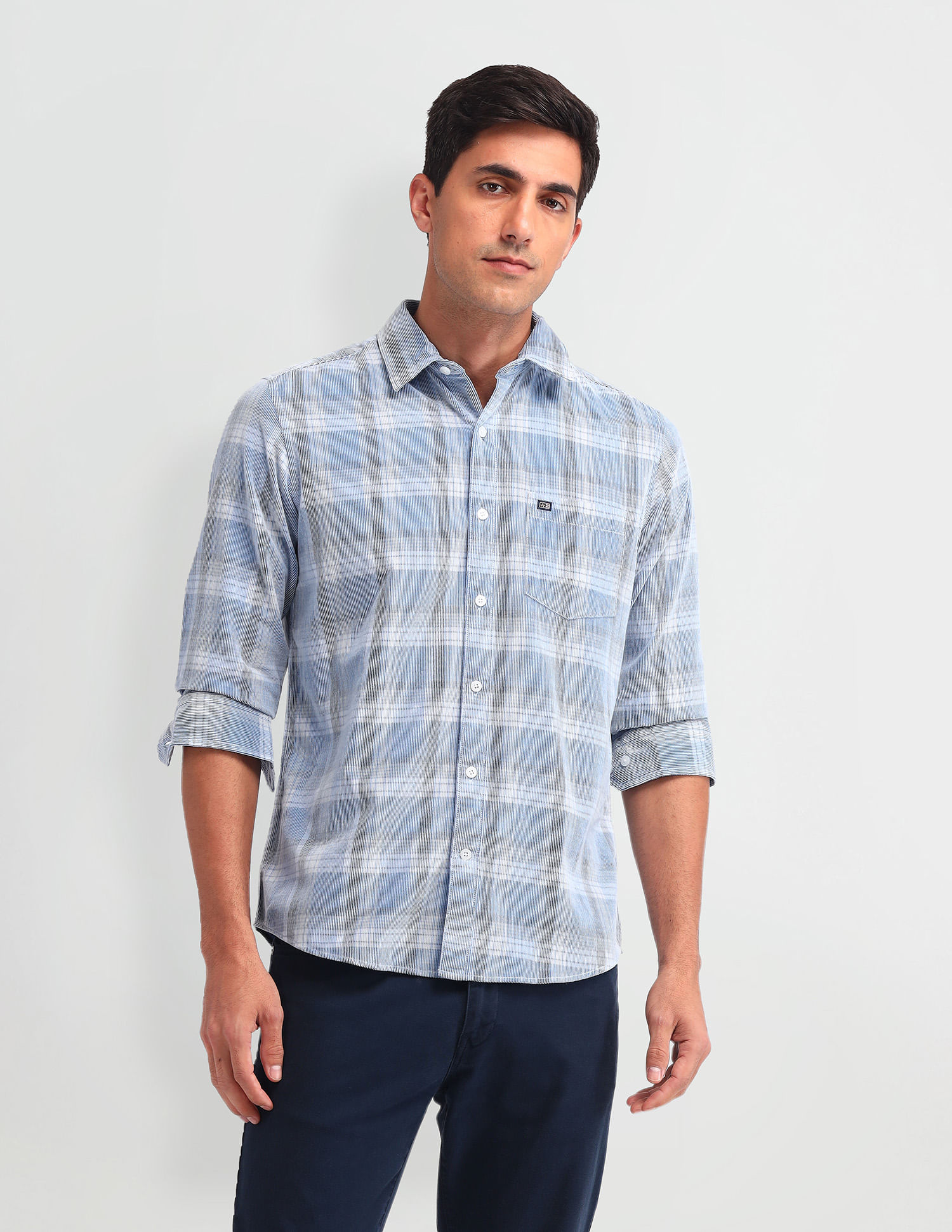 Arrow Sport Midscale Checked Manhattan Slim Fit Shirt