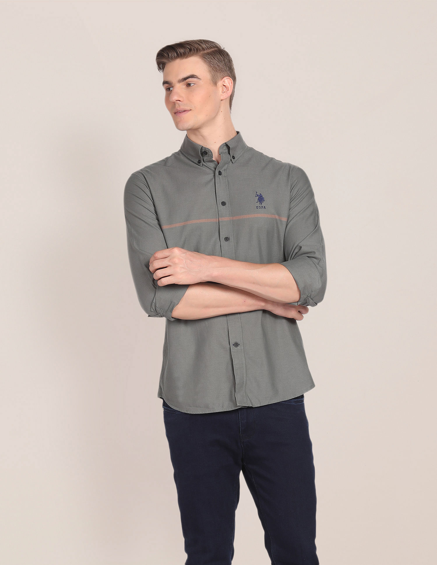 Buy U.S. Polo Assn. Button Down Collar Premium Cotton Shirt - NNNOW.com