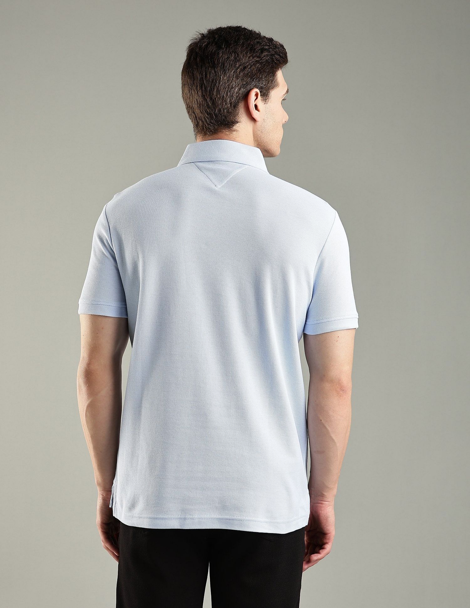 Tommy Hilfiger Solid Regular-Fit Cotton Polo T-Shirt