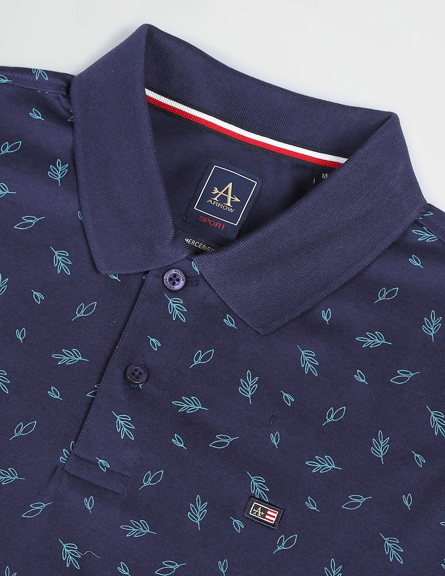 Arrow Sports Tropical Print Mercerized Polo Shirt