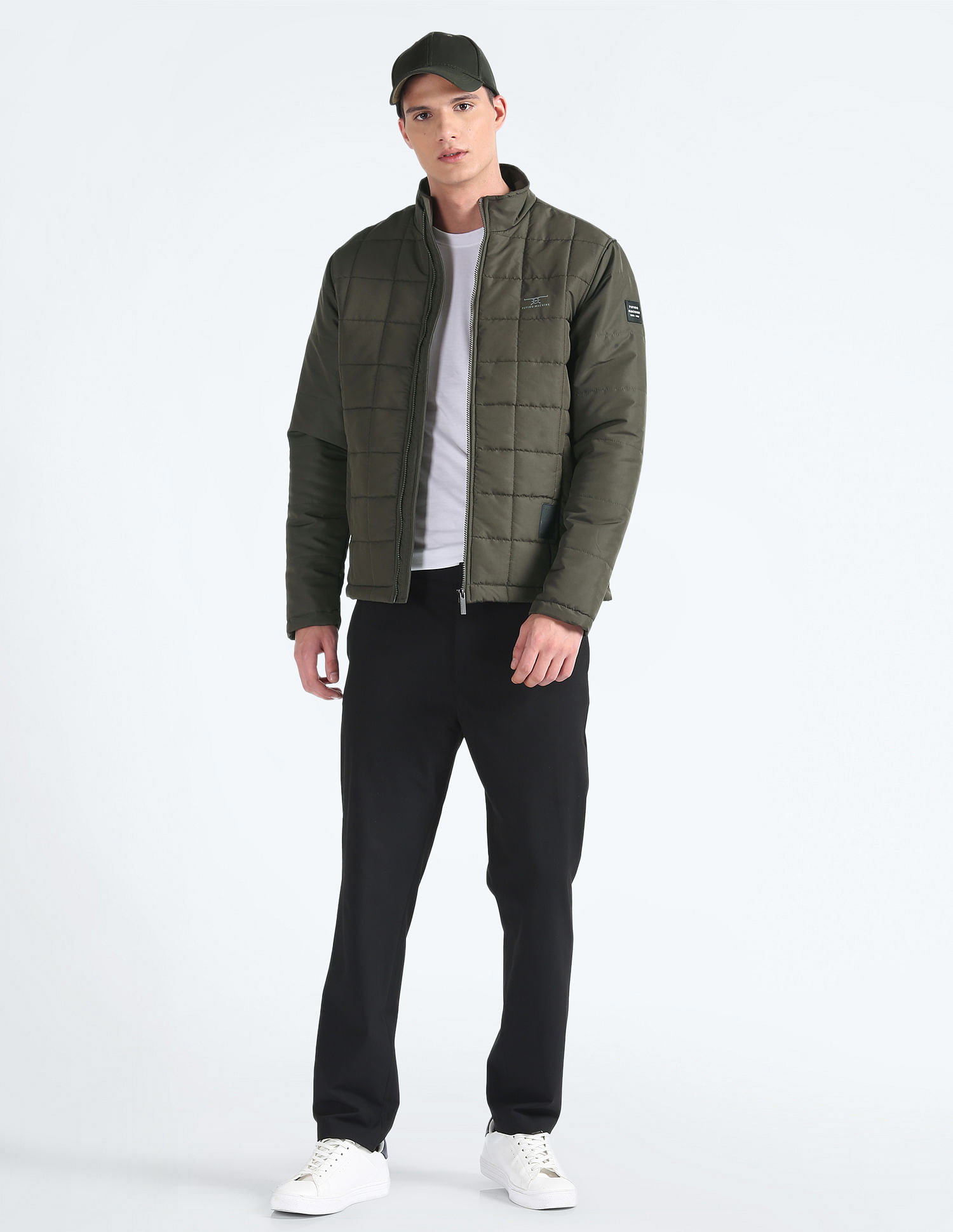 Flying Machine Stand Collar Puffer Jacket