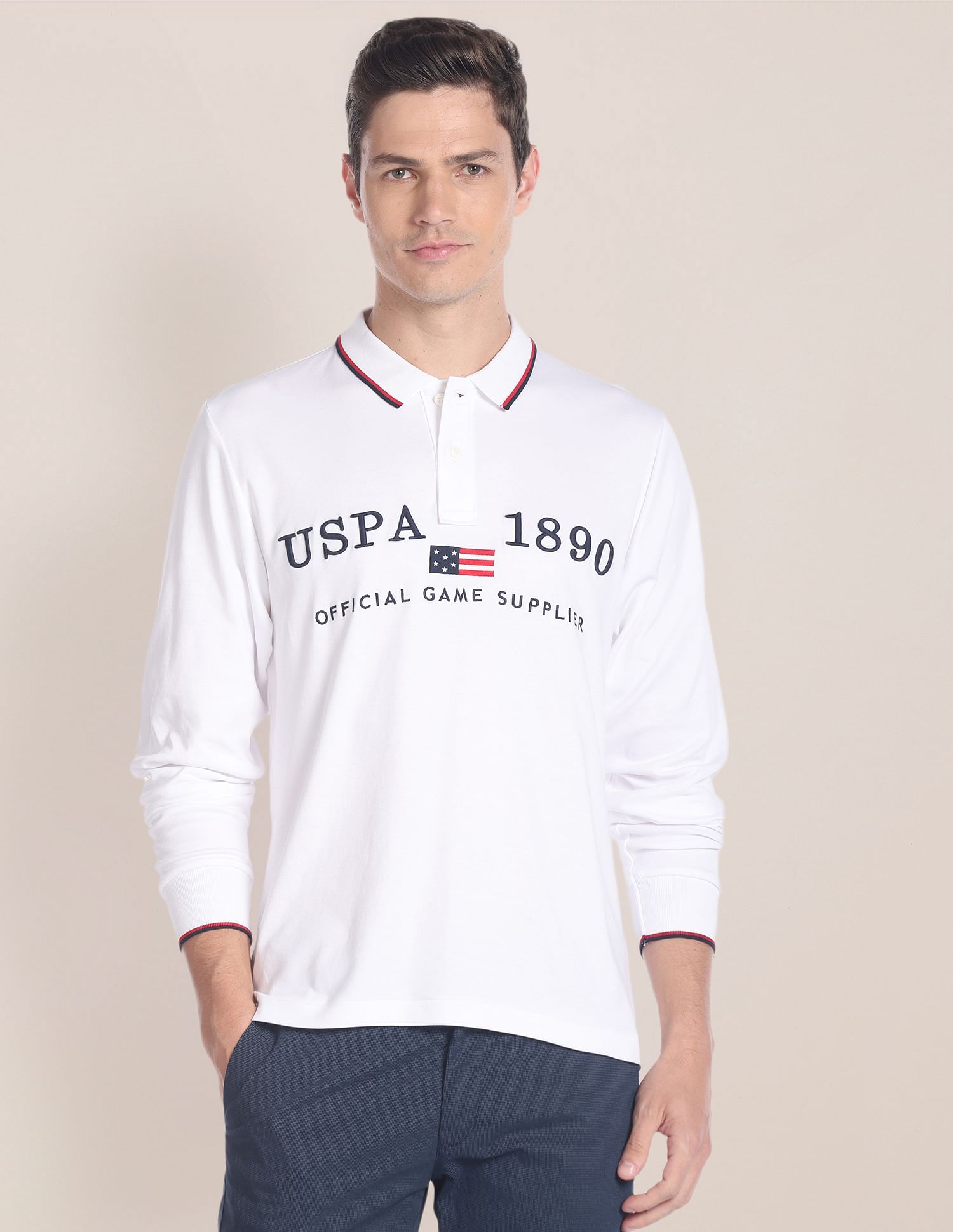 Branded long sleeve polo hotsell