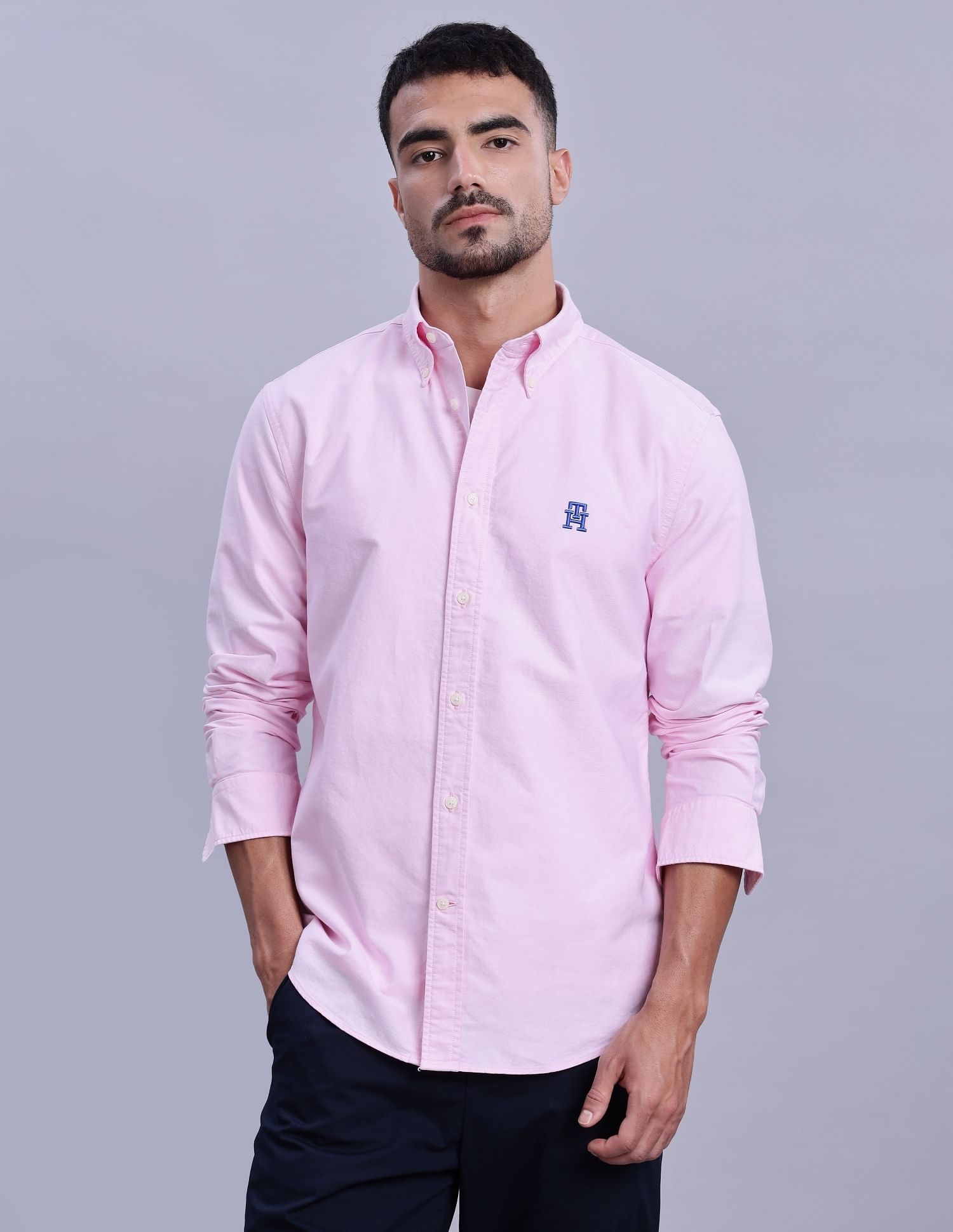 Tommy Hilfiger Solid Regular-Fit Oxford Shirts
