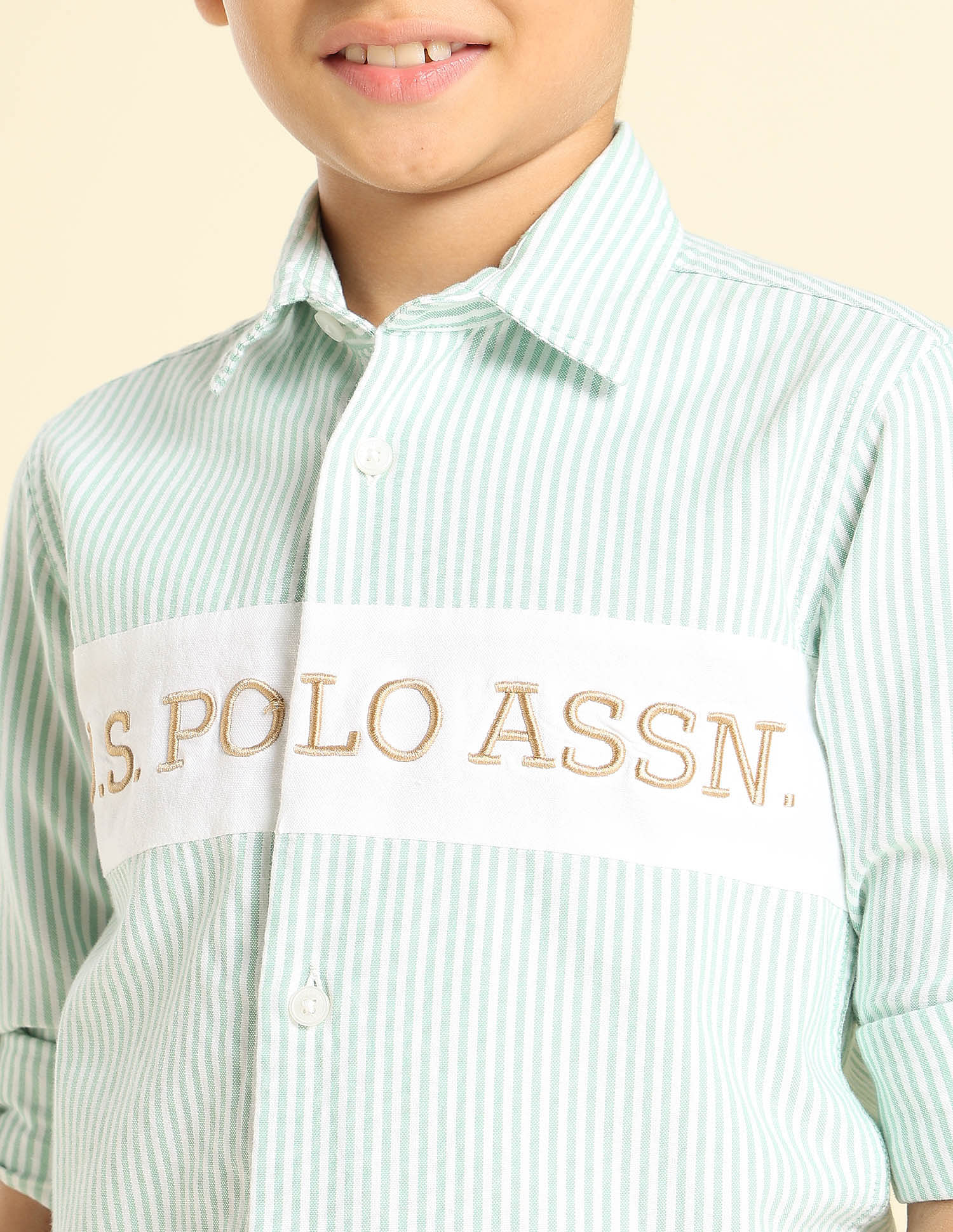U.S. Polo Assn. Kids Boys Vertical Striped Regular Fit Shirt