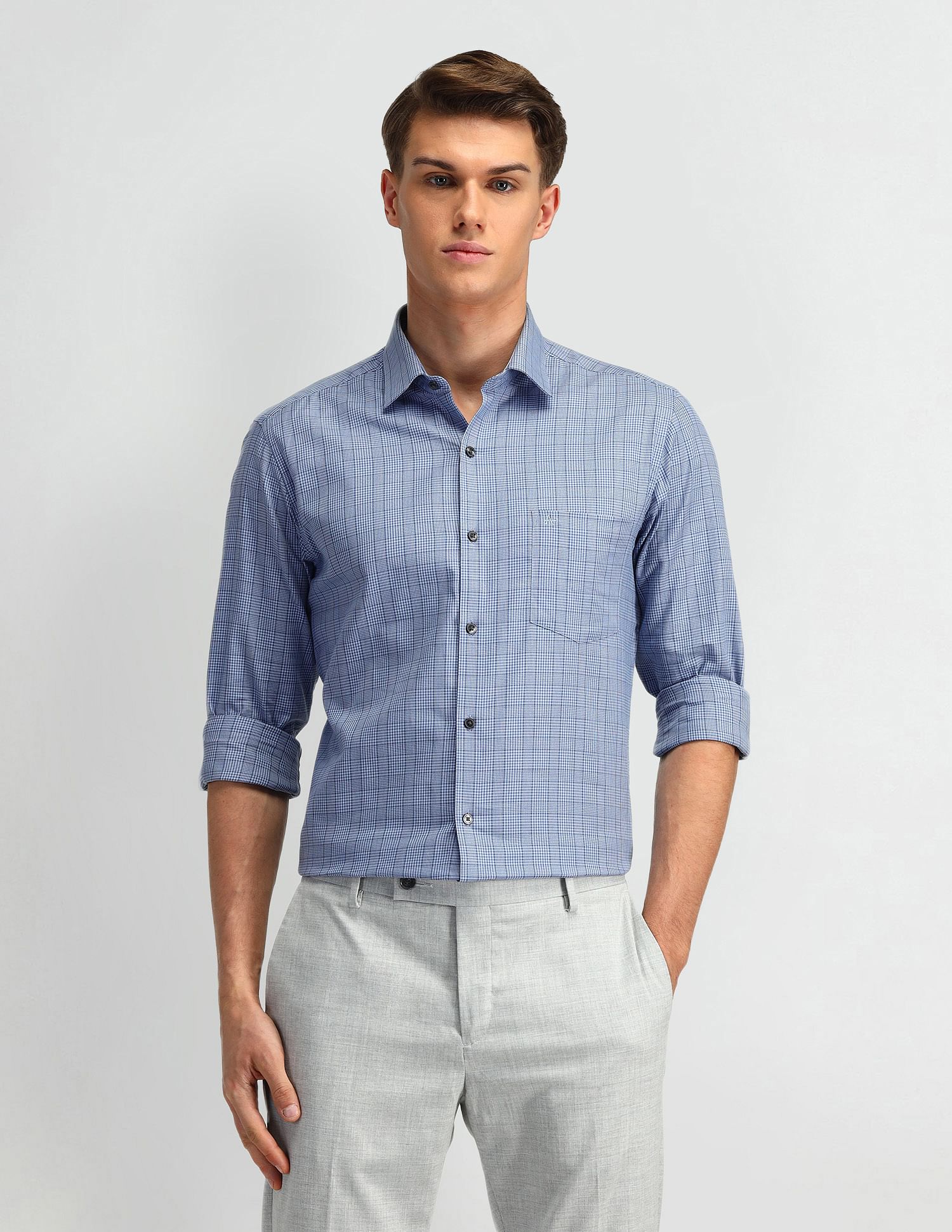Arrow Houndstooth Cotton Shirt