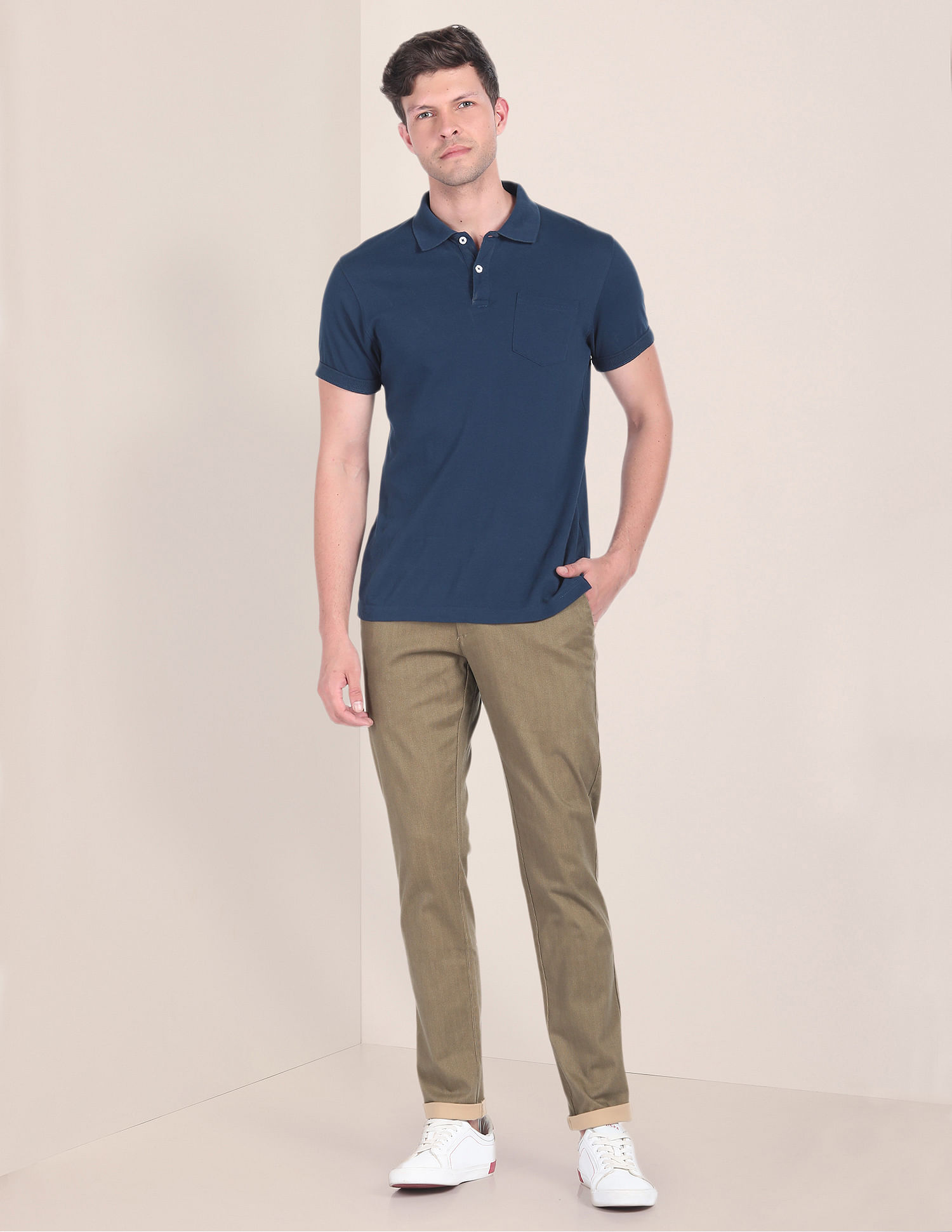 U.S. Polo Assn. Geometric Print Mid Rise Trousers