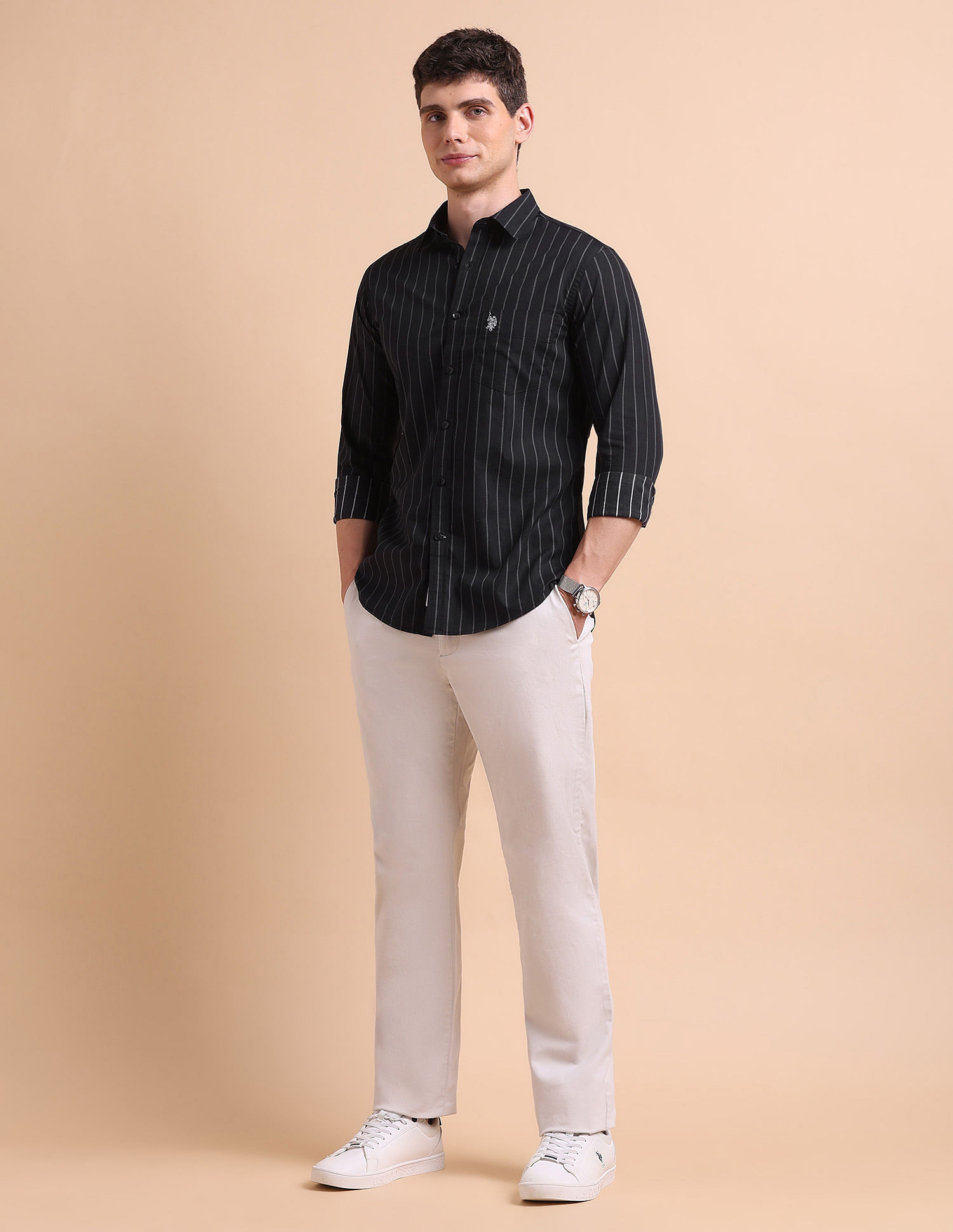 U.S. Polo Assn. Vertical Striped Tailored Fit Shirt