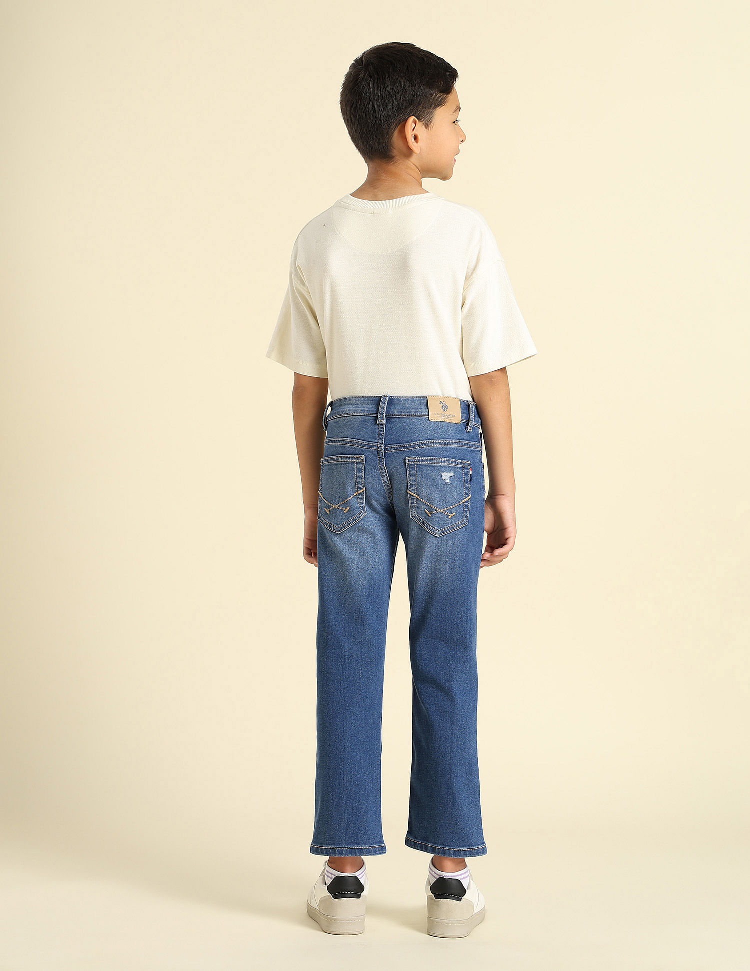 U.S. Polo Assn. Kids Boys Relaxed Fit Lightly Distressed Jeans