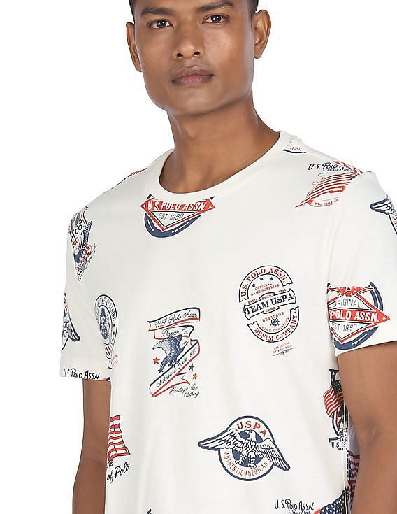 Buy U.S. Polo Assn. Denim Co. Men White Crew Neck Brand Buy U.S. Polo Assn. Denim Co. Men White Crew Neck Brand
