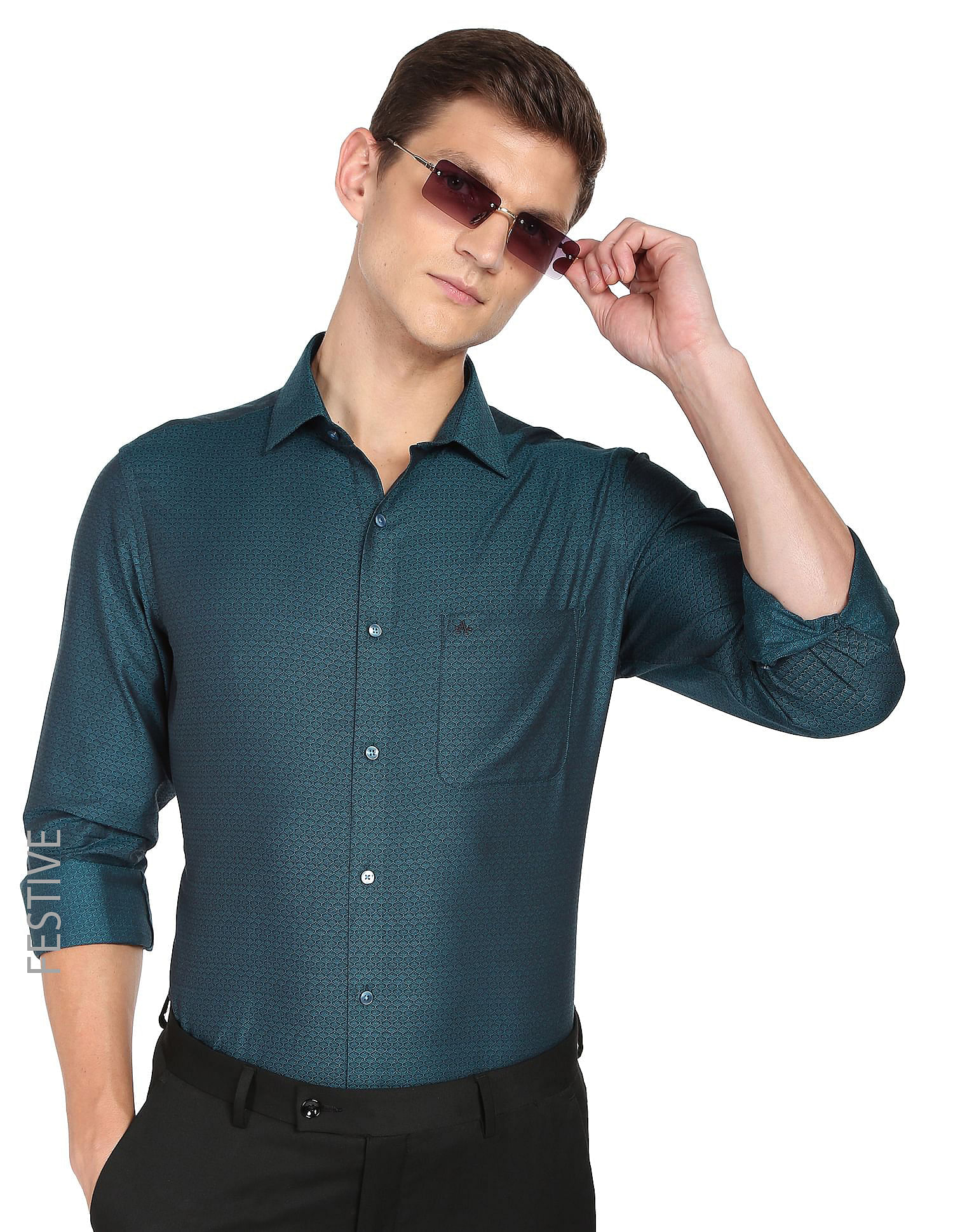 Buy Arrow Jacquard Festive Shirt - NNNOW.com