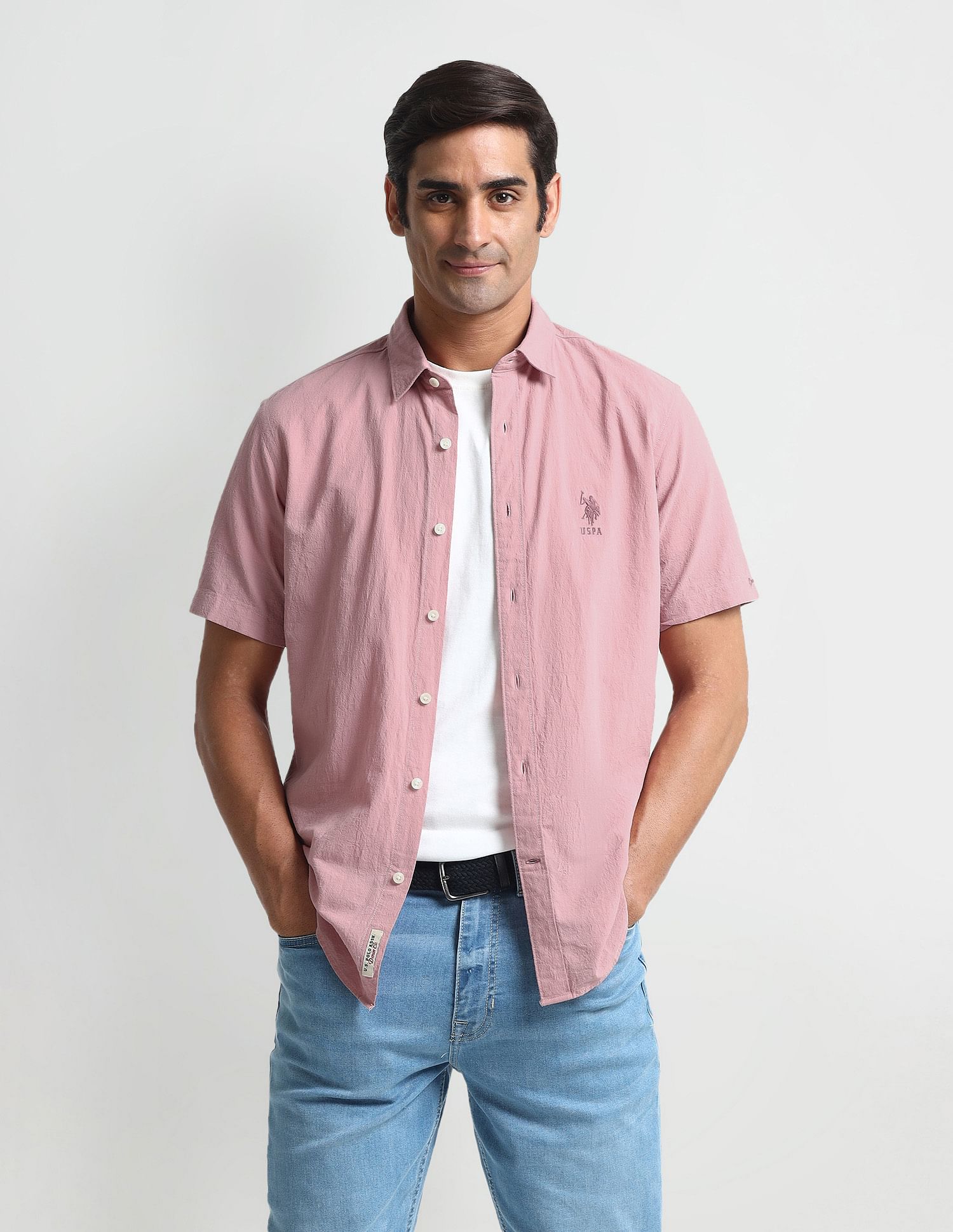 U.S. Polo Assn. Denim Co. Slim Fit Textured Shirt