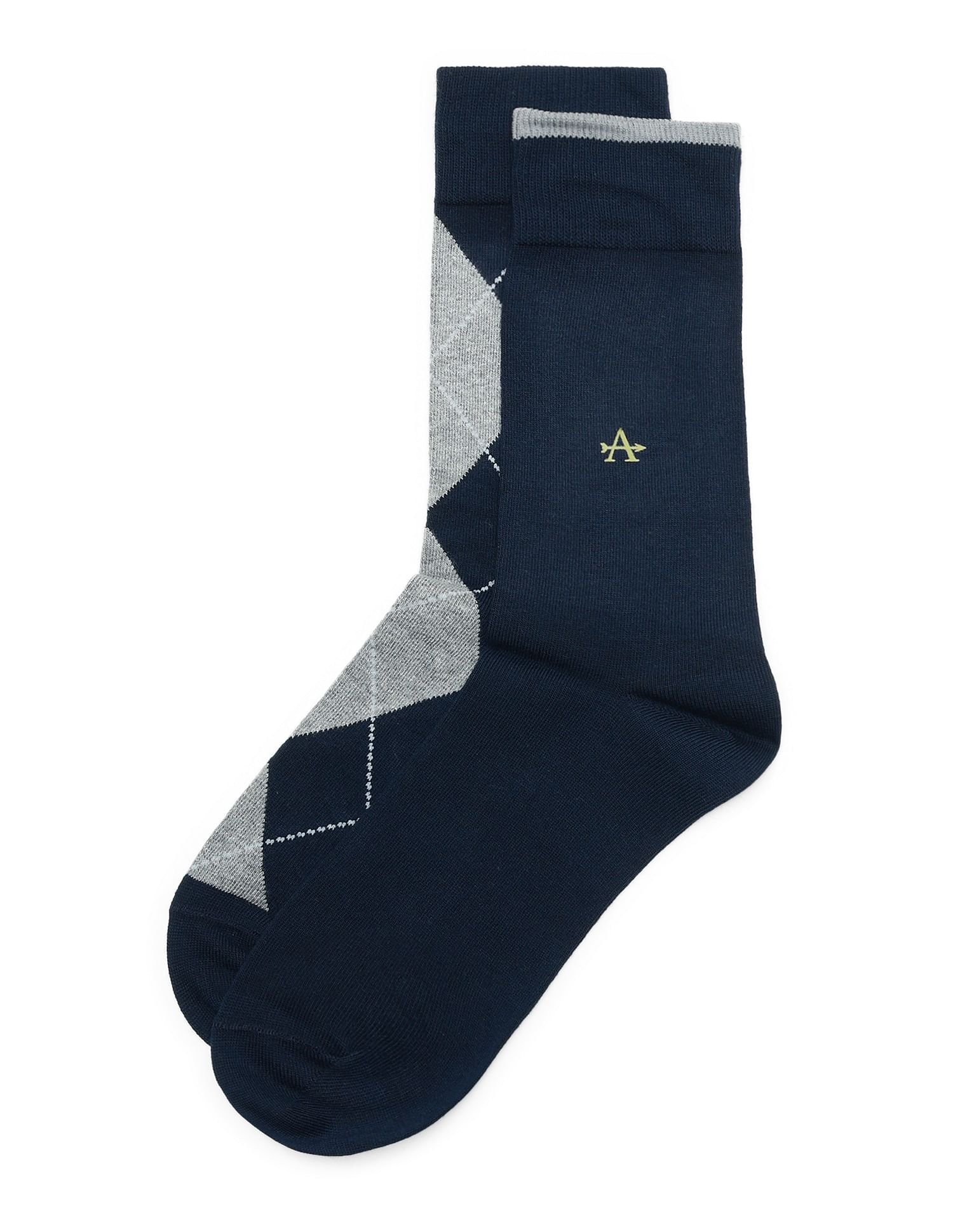 Arrow Men Printed Mid Calf Socks - Pack Of 2