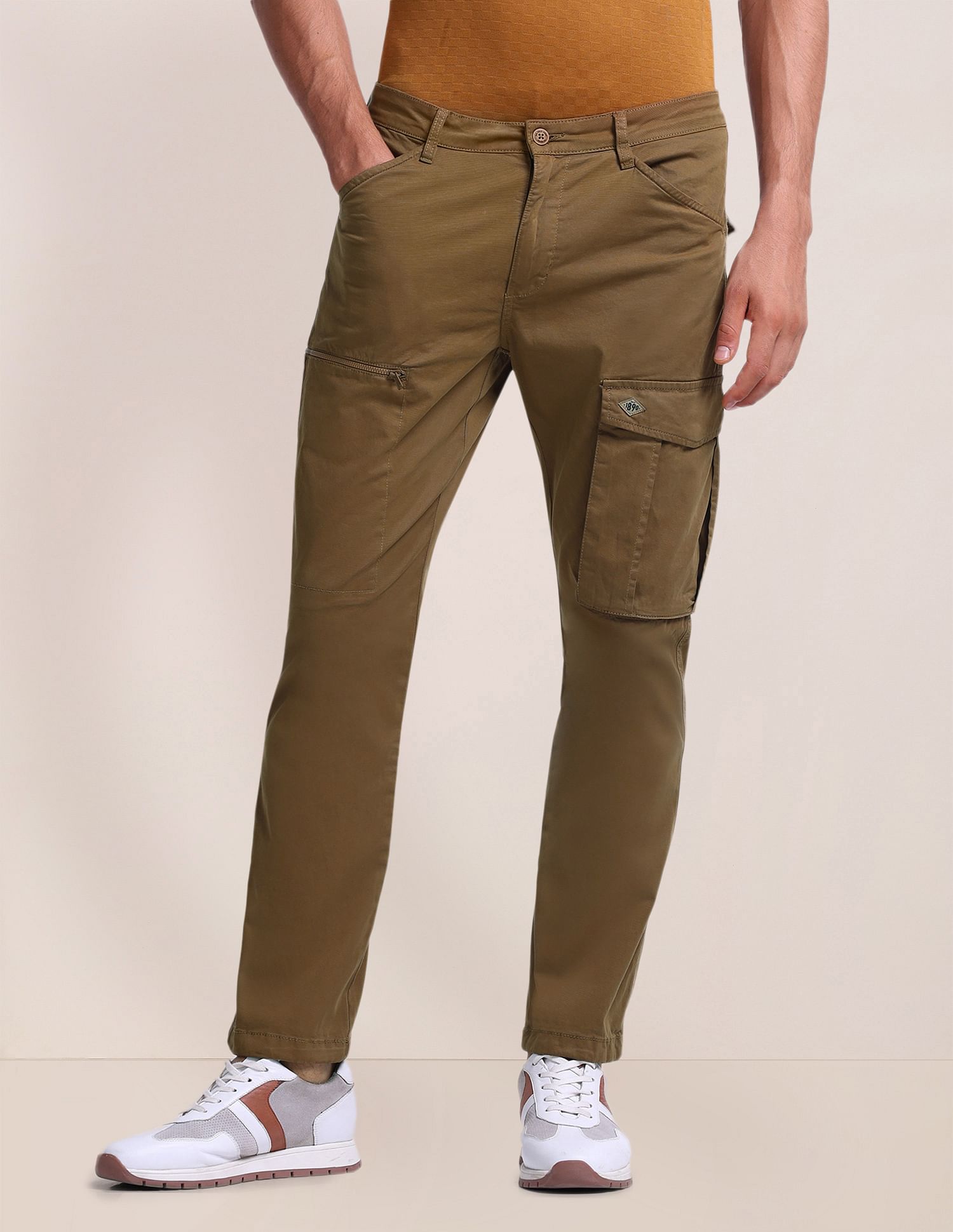 Buy U.S. Polo Assn. Slim Straight Fit Solid Cargo Pants NNNOW