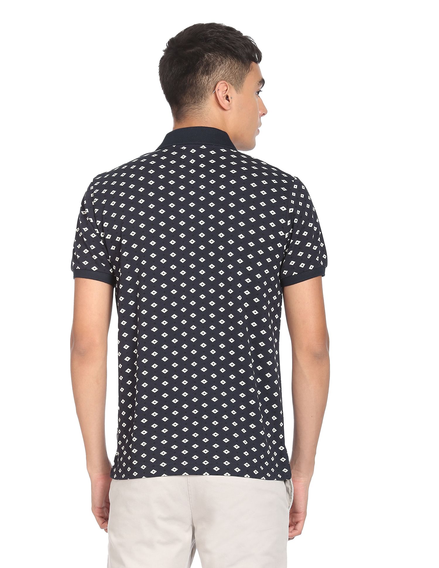 Flying Machine Geometric Print Polo Shirt