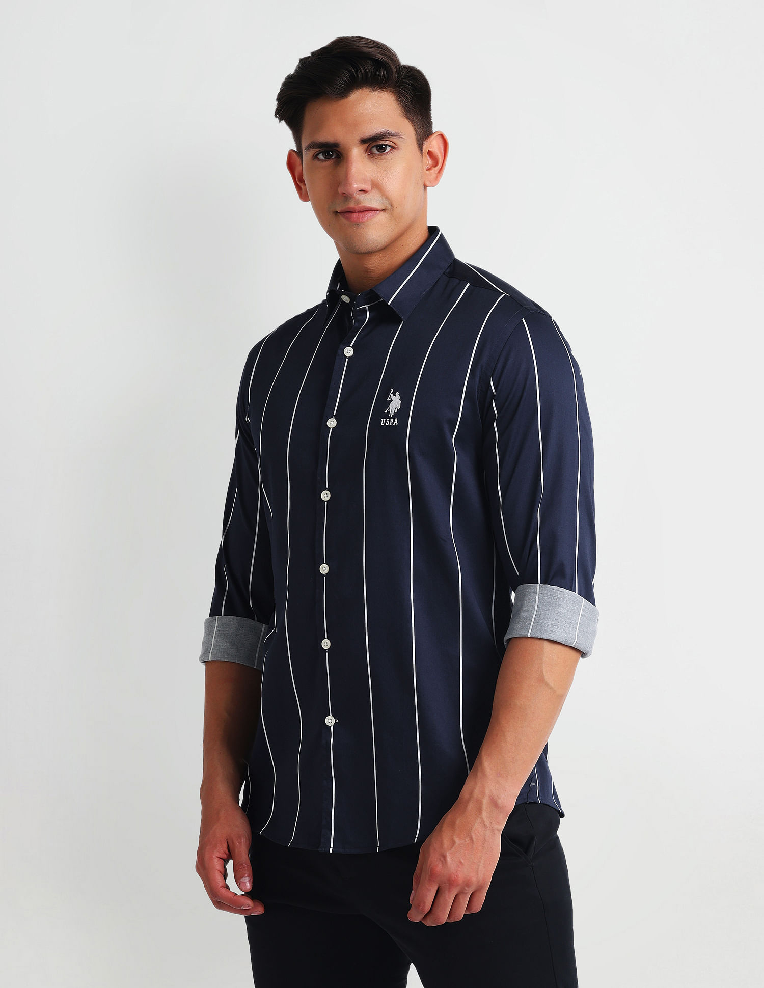 U.S. Polo Assn. Denim Co. Vertical Stripe Slim Shirt