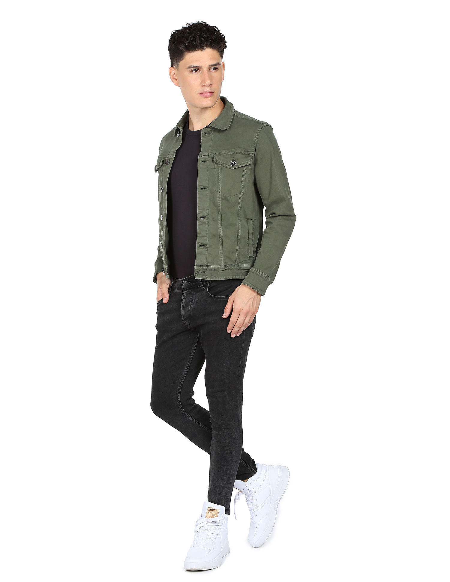 Buy Sage Green Denim Jacket from Next Luxembourg