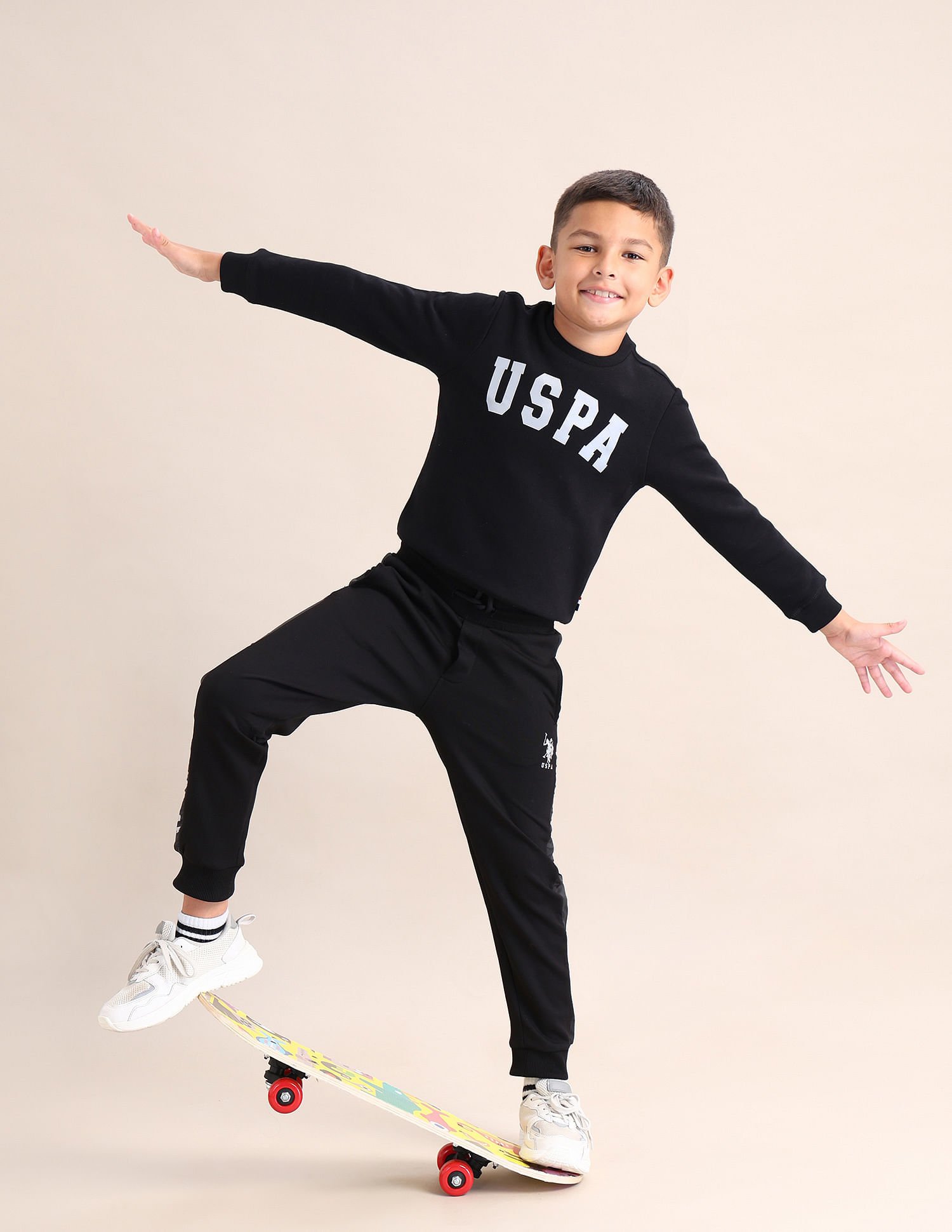 U.S. Polo Assn. Kids Boys Brand Printed Regular Fit Sweatshirt