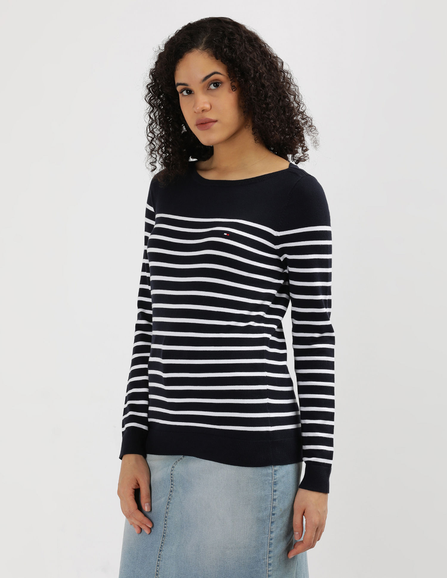 Tommy Hilfiger Boat Neck Horizontal Stripe Sweater