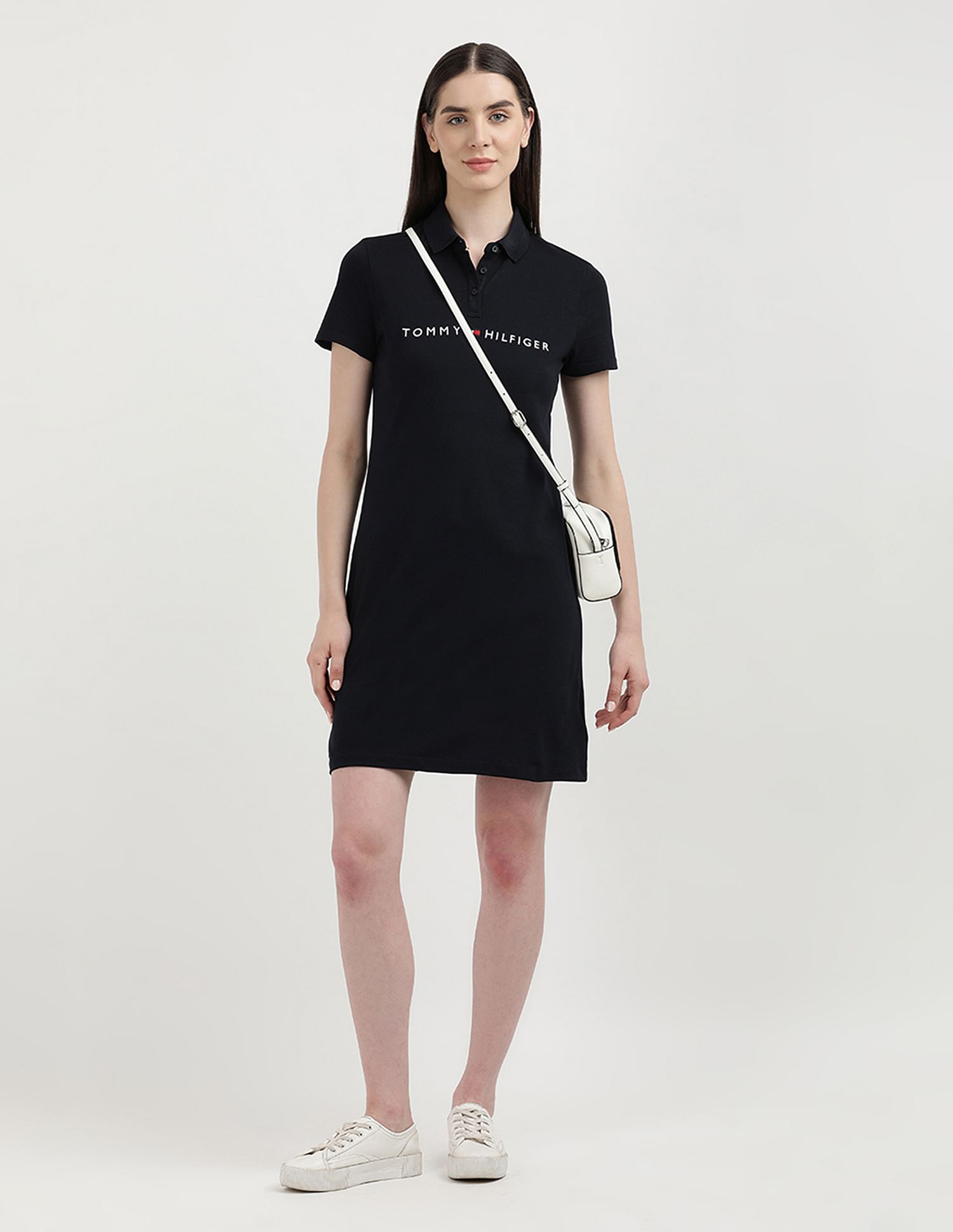 Tommy Hilfiger Solid Logo Polo Dress