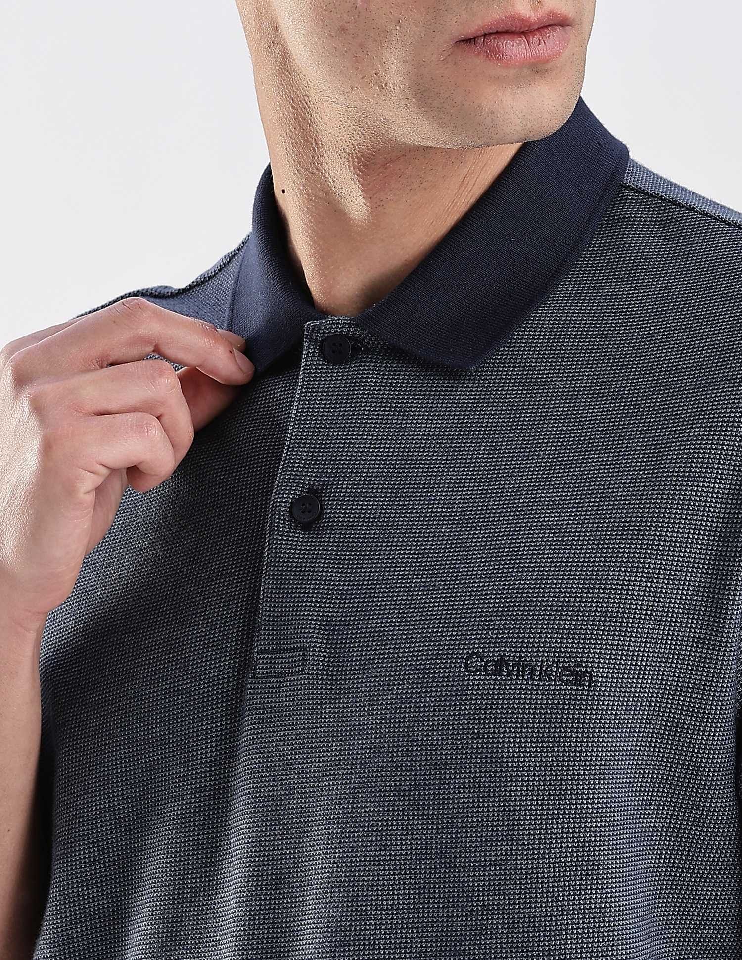 Calvin Klein Jeans Regular-Fit Heathered Cotton Polo Shirt